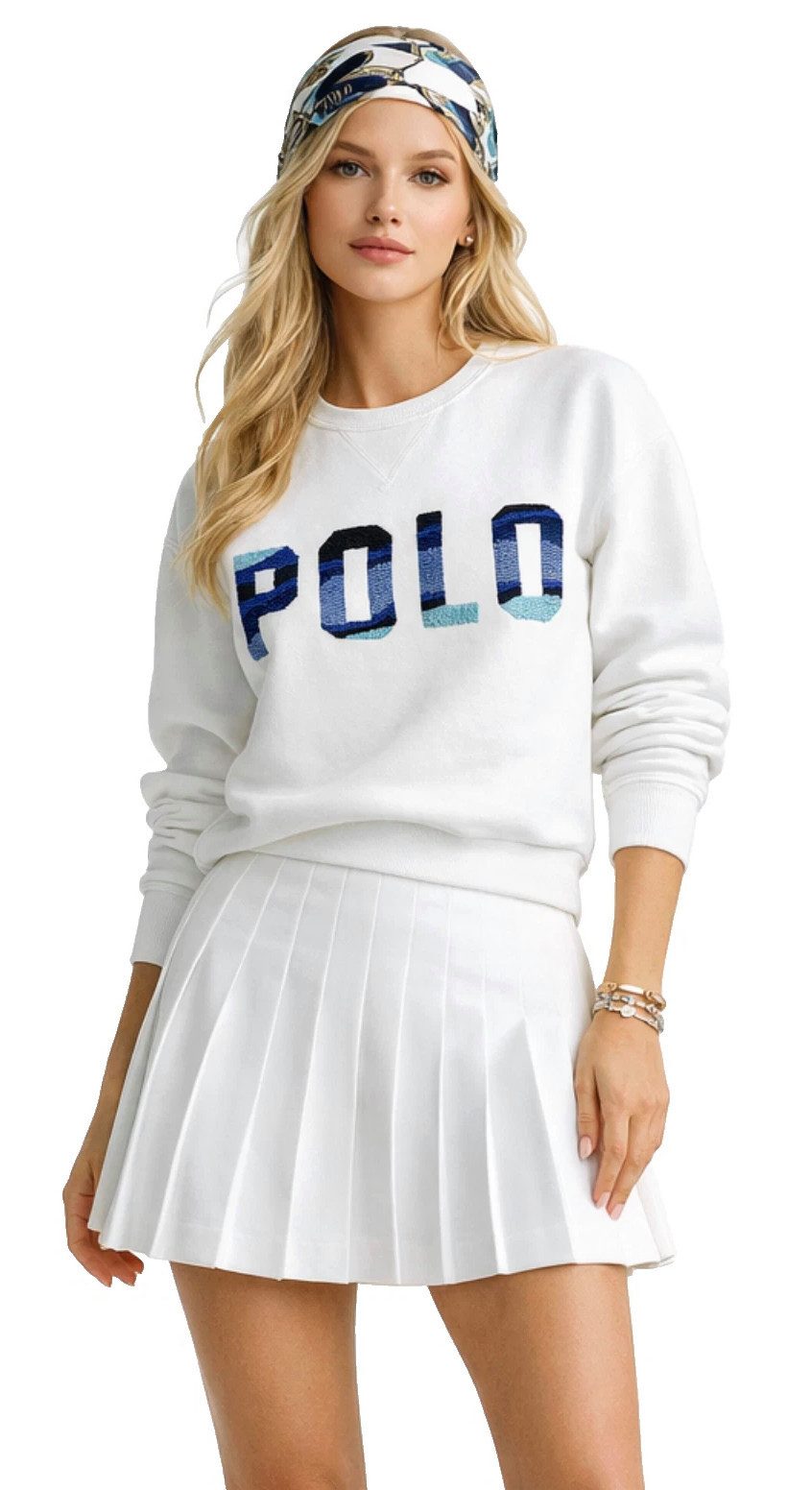 Polo Ralph Lauren Sweatshirt Damen Pullover mit besticktem Perlen Bead Logo günstig online kaufen