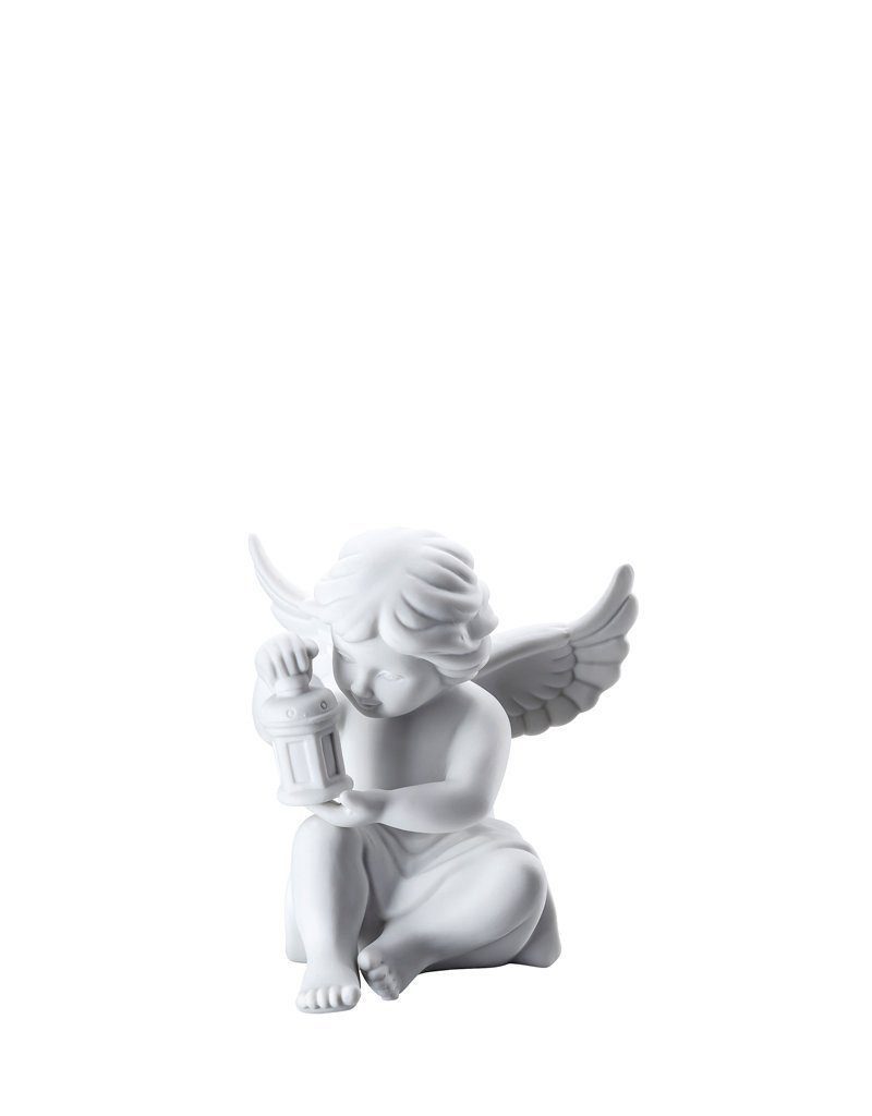 Rosenthal Engelfigur Engel mit Laterne aus matten Porzellan, mittel, detailverliebt & hochwertig