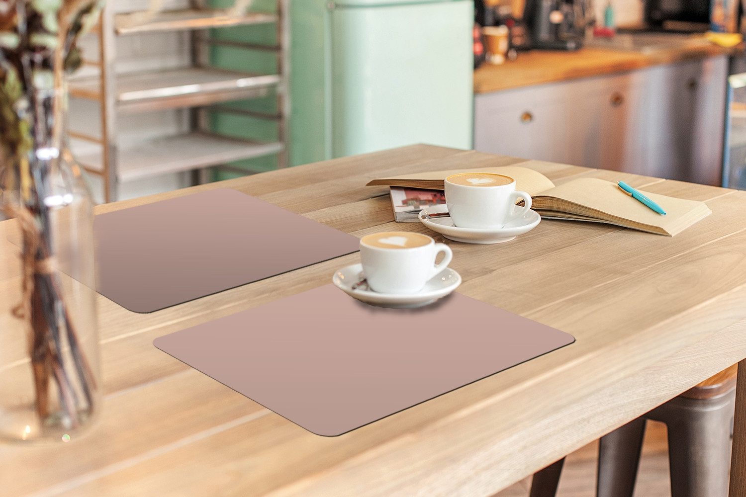 MuchoWow Platzset Rosa - Palette - Einfarbig - Einfarbig rosa, (6-St), Platzsets, Tischset, Abwaschbar, Tischsets, Platzdeckchen