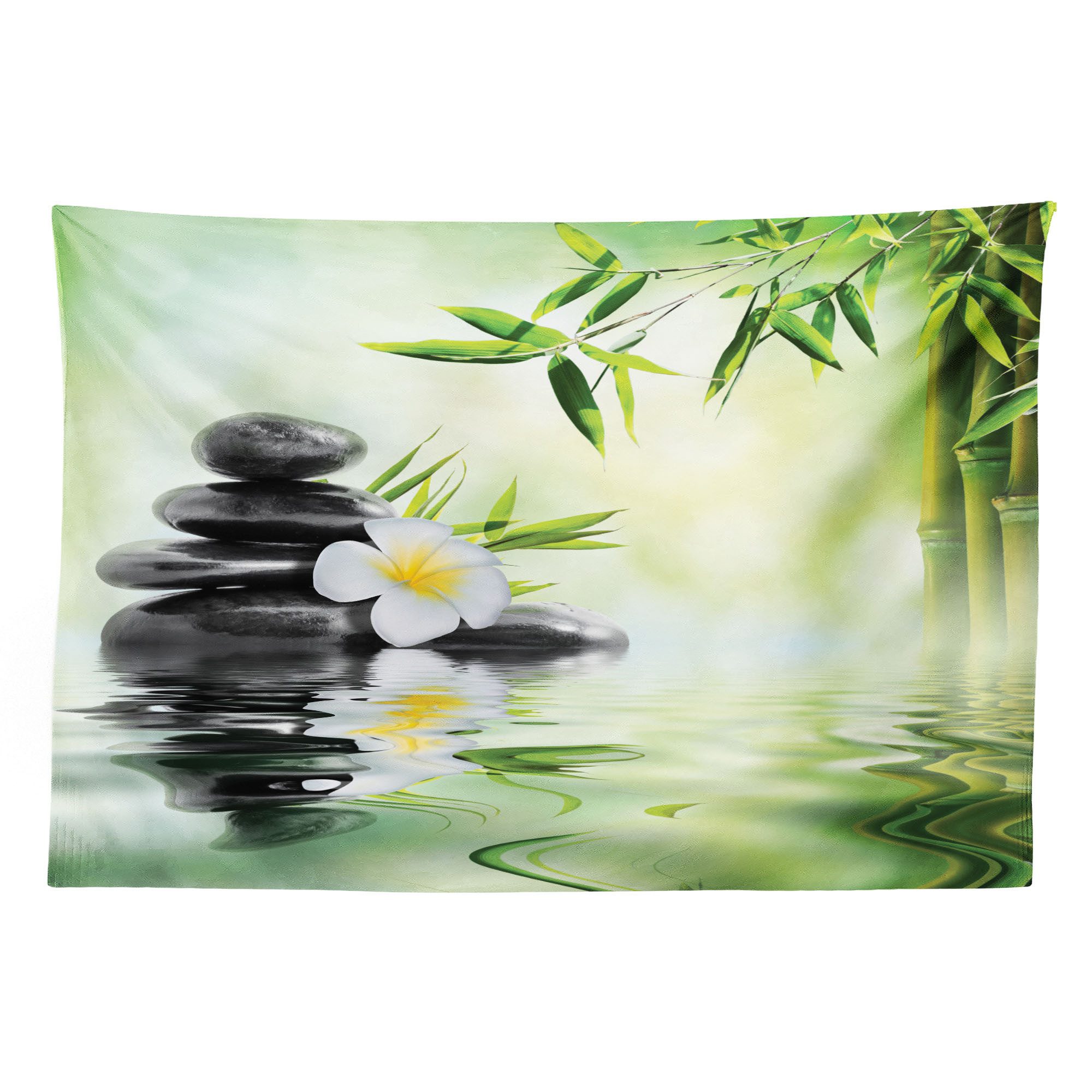 Abakuhaus Wandteppich aus Weiches Mikrofaser Stoff Für das Wohn und Schlafzimmer, rechteckig, Garten Bambus japanische Relax