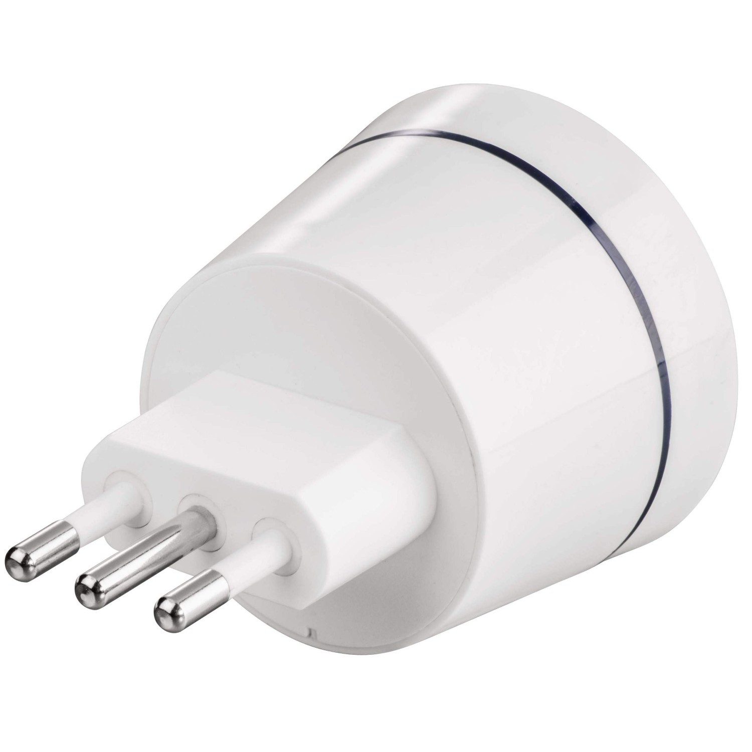Hama Reise-Stecker Strom-Adapter DE auf IT Weiß Stromadapter Typ L, CEI 23-50 zu Typ F, CEE 7/4, Deutschland DE BRD Steckdose auf Italien ITA Südtirol Stecker Typ L