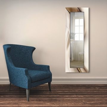 Artland Dekospiegel Braune abstrakte Welle, gerahmter Ganzkörperspiegel, Wandspiegel, mit Motivrahmen, Landhaus
