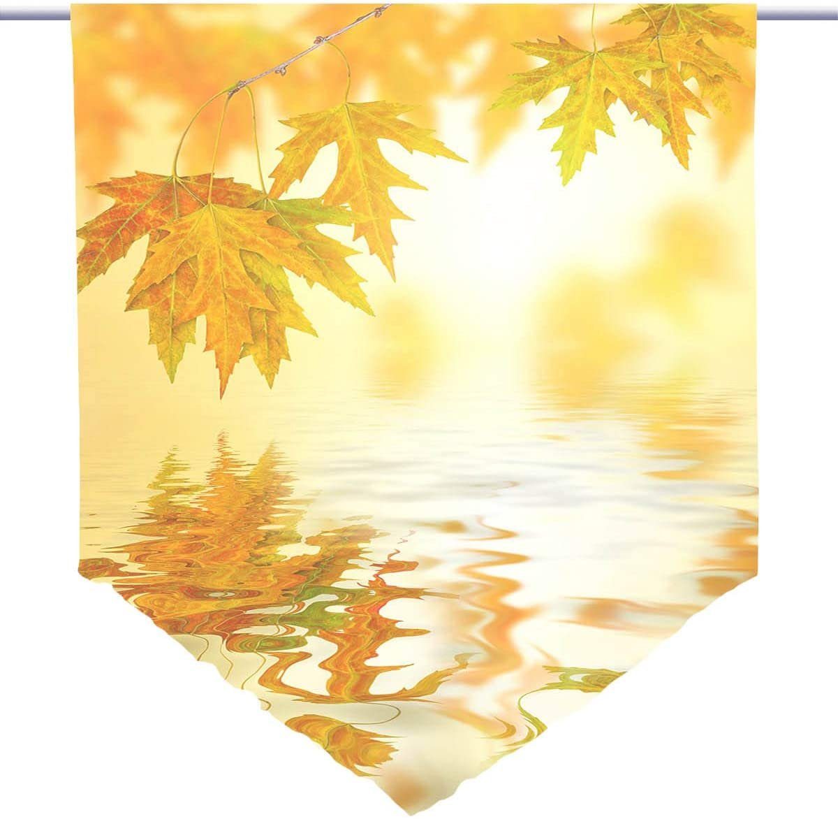 Voile Goldener Herbst Scheibengardine Transparent, gardinen-for-life Scheibenhänger