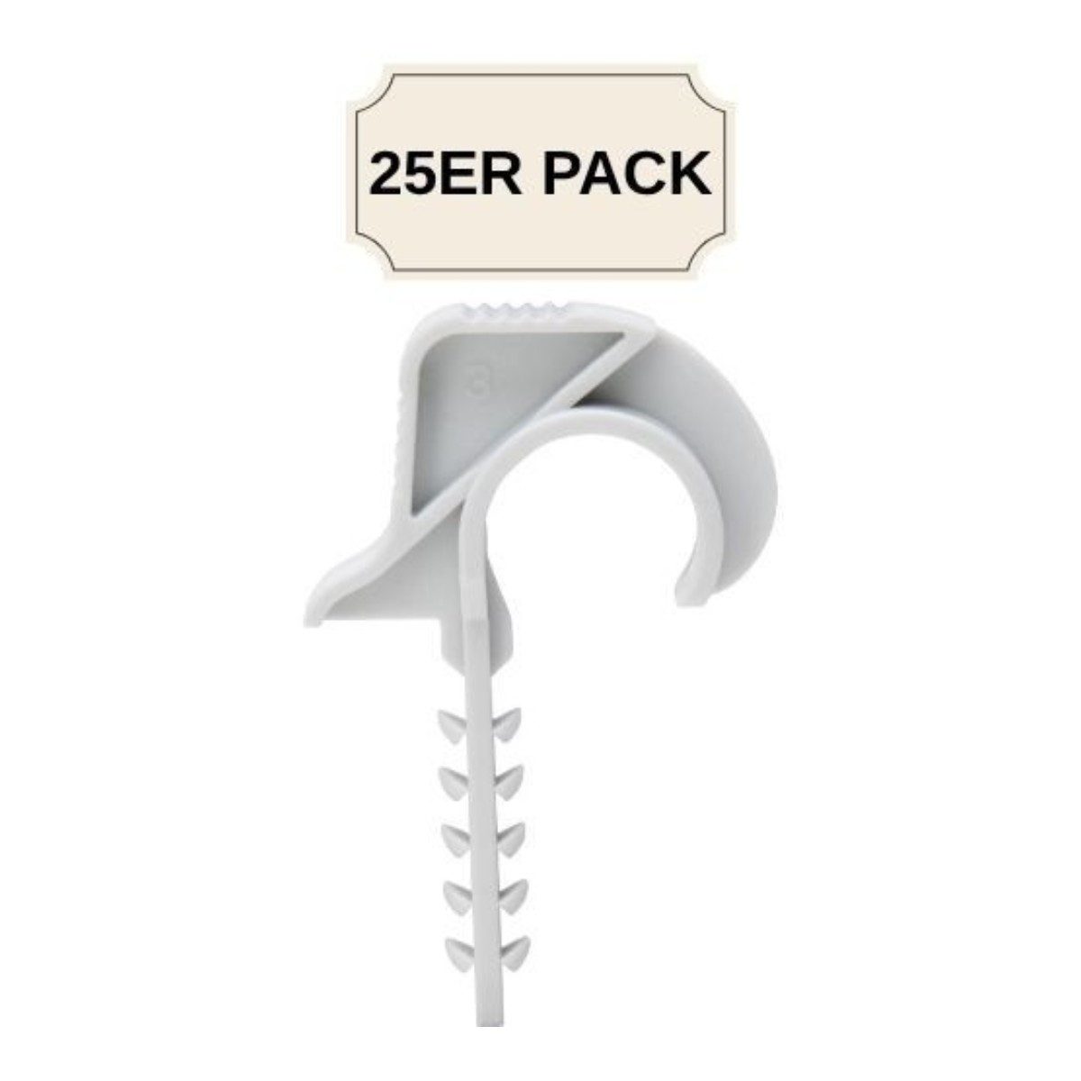 Kopp Universaldübel 25ER Einfachsteckdübel Kabelhalter Kabeldübel 20 bis 25 mm Regal, Schlaufendübel Steck Dübel Befestigungsdübel Kabelhalter Kabelclip