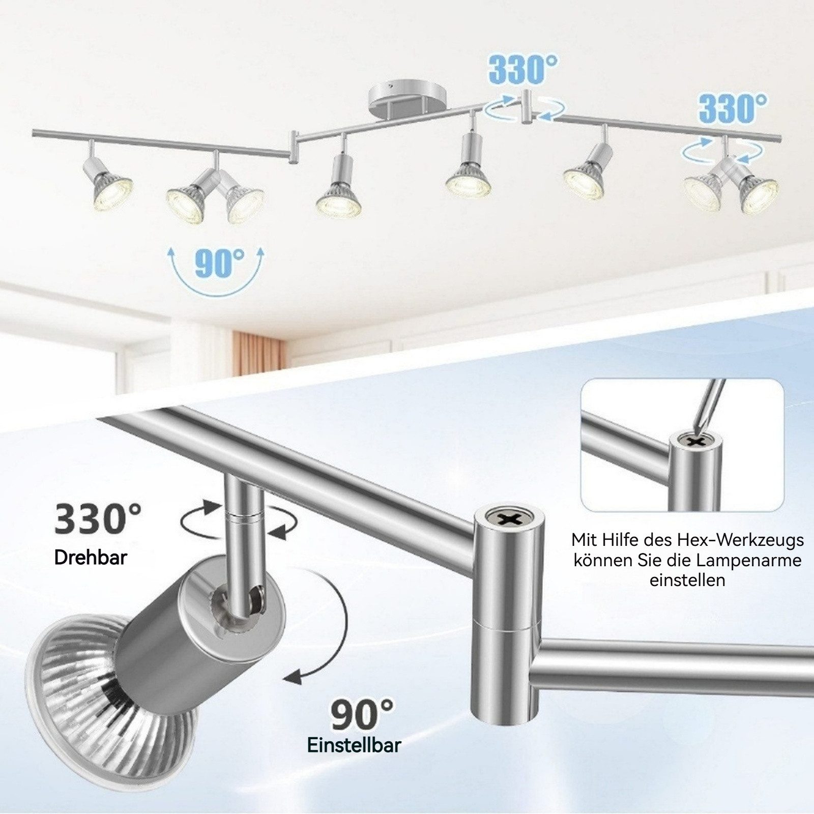 BlingBin LED Deckenstrahler 6 flammig LED günstig online kaufen