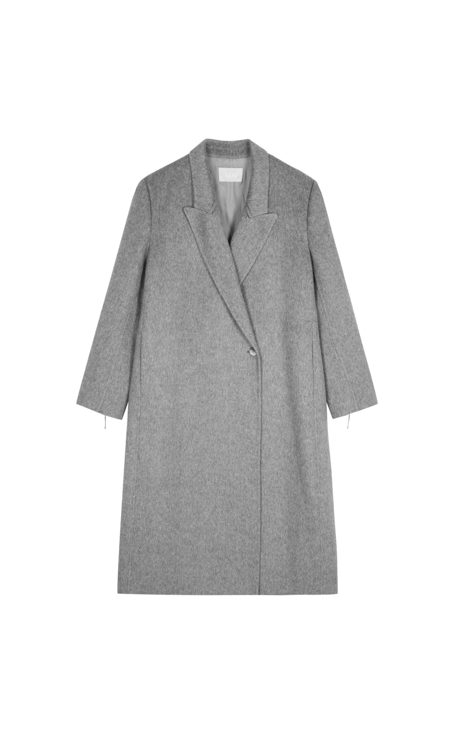 LESS Wollmantel Damen Oversized Wollmantel mit Reverse Kragen
