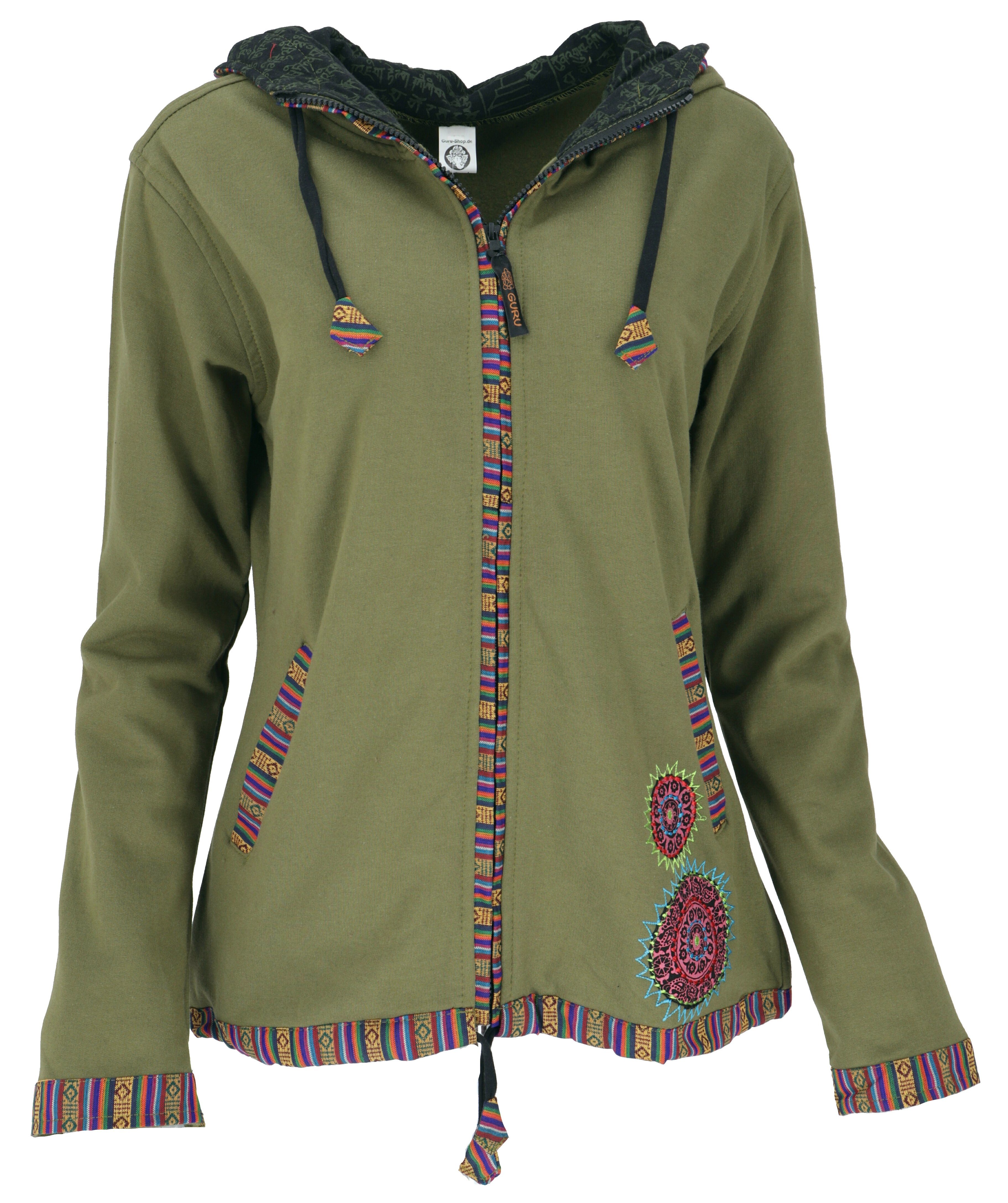 Langjacke Nepal Ethno Jacke, bestickte Boho Jacke -..