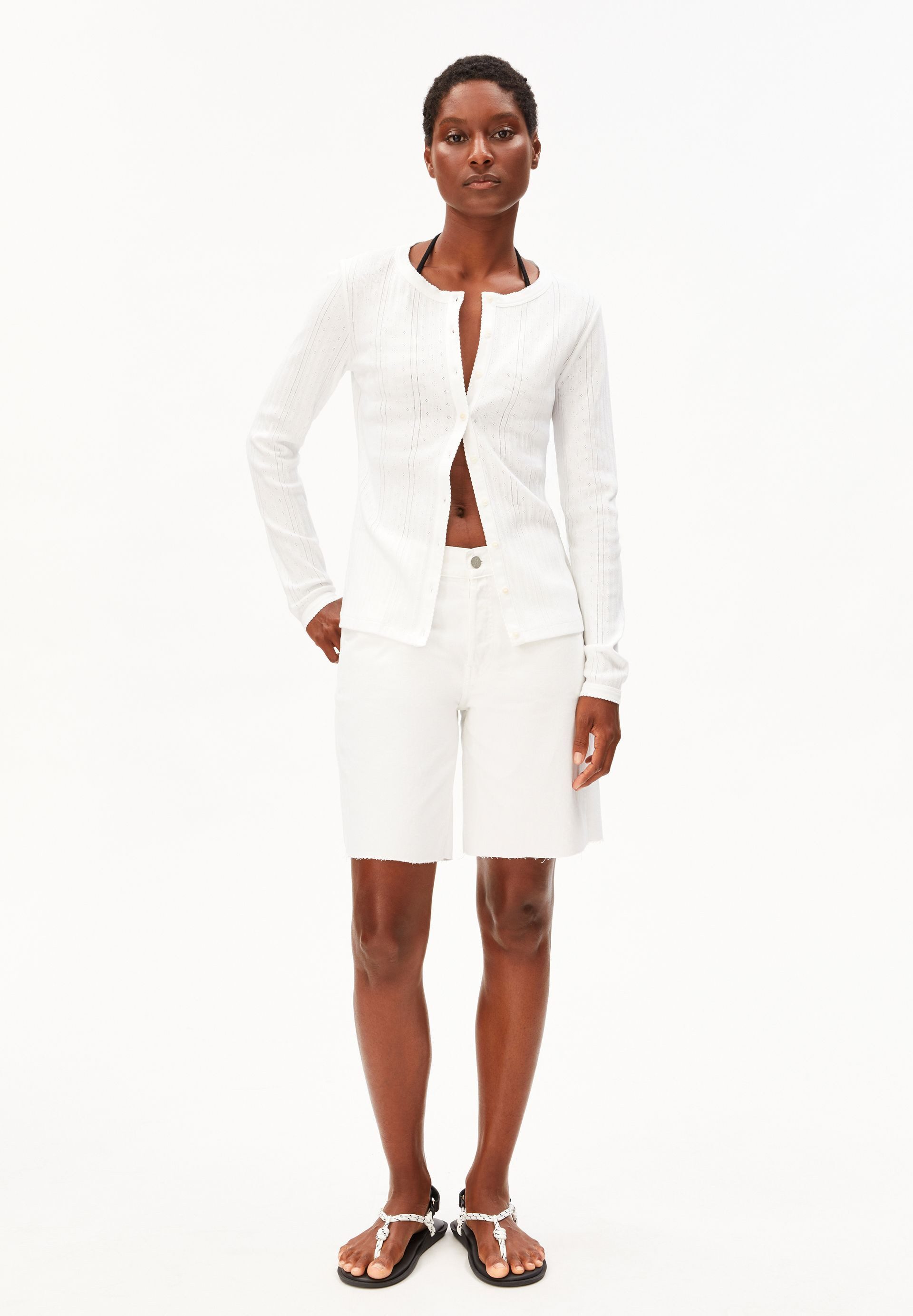 Armedangels Longsleeve POINTELLE 100% Bio-Baumwolle Slim Fit