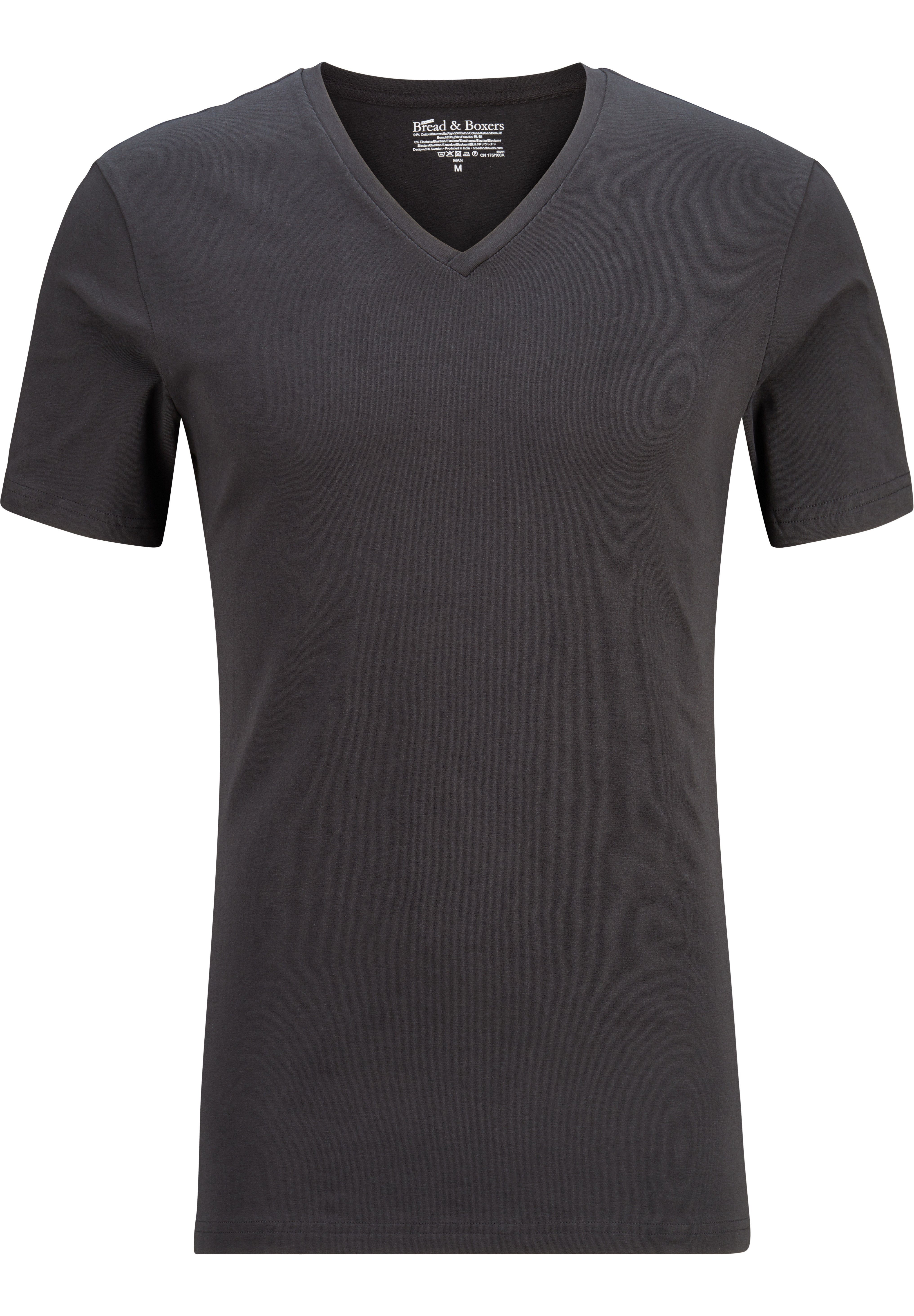 Wäsche/Bademode Unterhosen Bread & Boxers Boxershorts Bread & Boxers Shirt mit V-Ausschnitt black
