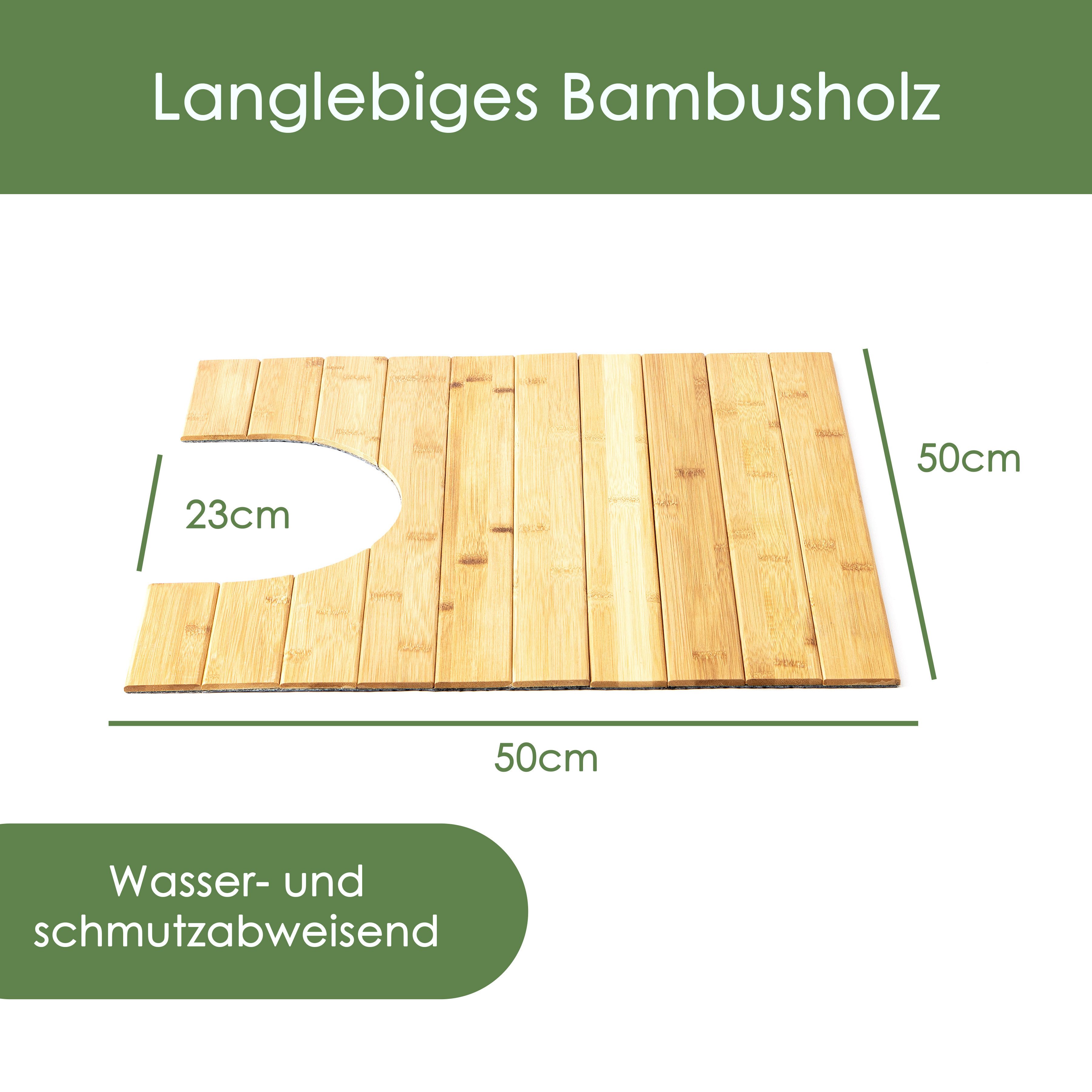 HomeBee Badematte Badematte aus Bambus rutschfest, Höhe 7 mm, Rutschfest, F günstig online kaufen