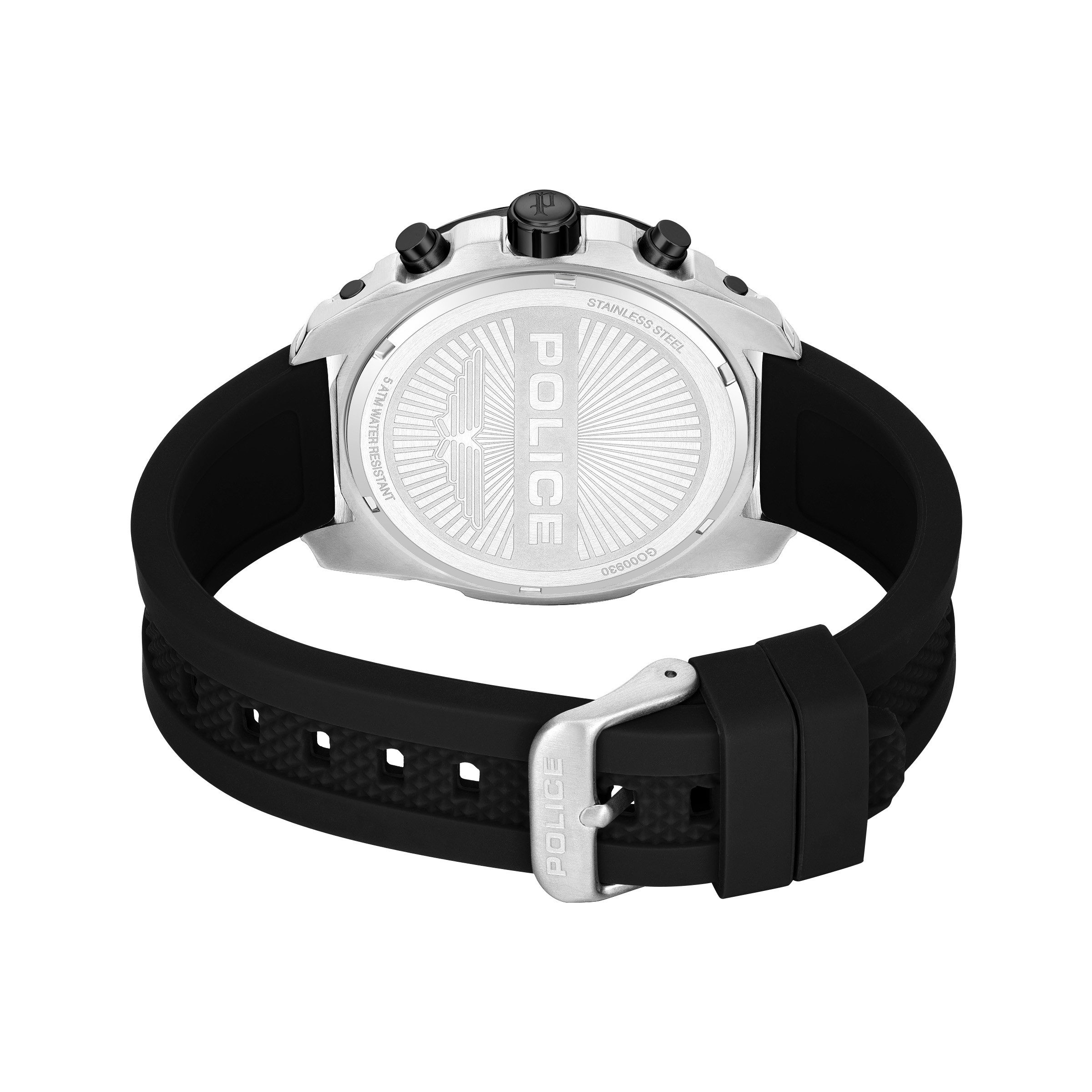 Police Chronograph Wyvern PEWGO0093001, Quarzuhr, Armbanduhr, Herrenuhr, Silikonarmband, analog, Stoppfunktion