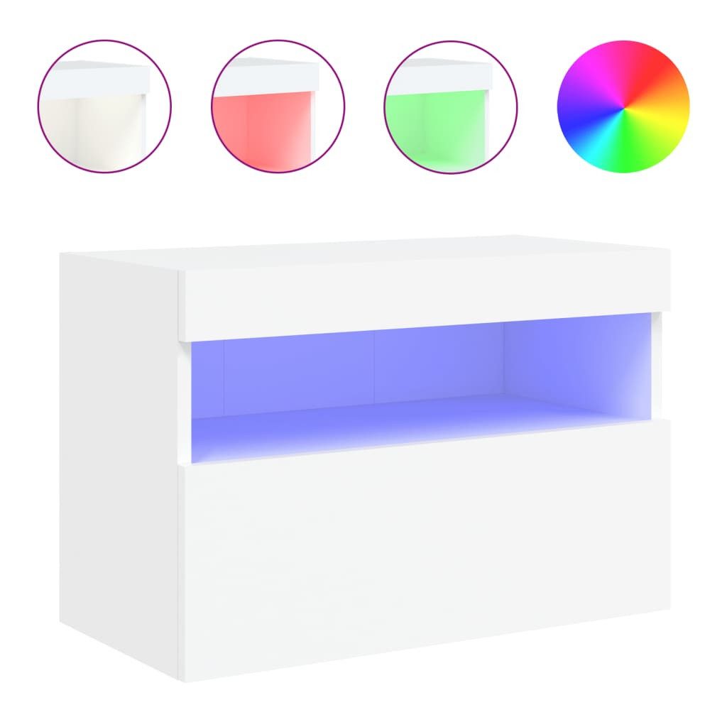 vidaXL TV-Wand TV-Wandschrank mit LED-Leuchten Weiß günstig online kaufen