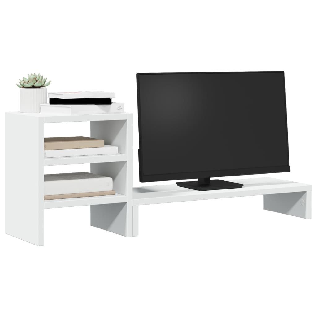 vidaXL Computertisch Monitorständer mit Schreibtisch-Organizer Weiß günstig online kaufen