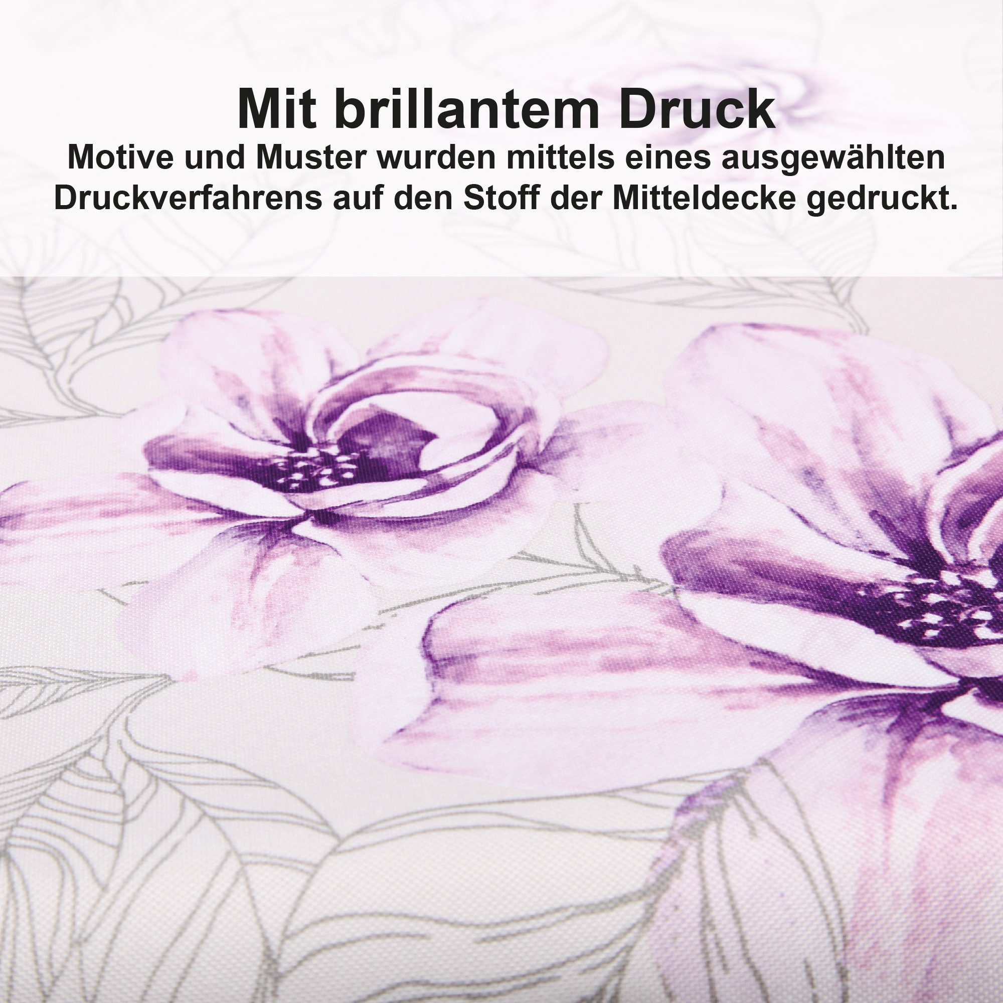 Bestlivings Tischdecke mit brillantem Druck, Decke 80x80 cm, 100% Polyester, waschmaschinen- & trocknergeeignet