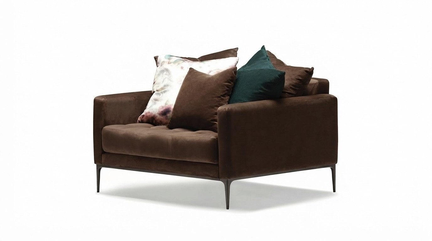 Xlmoebel Sessel Moderner orangefarbener Stoffsessel von XLMOEBEL aus Holz (1-St., Stoffsessel), Made in Europa