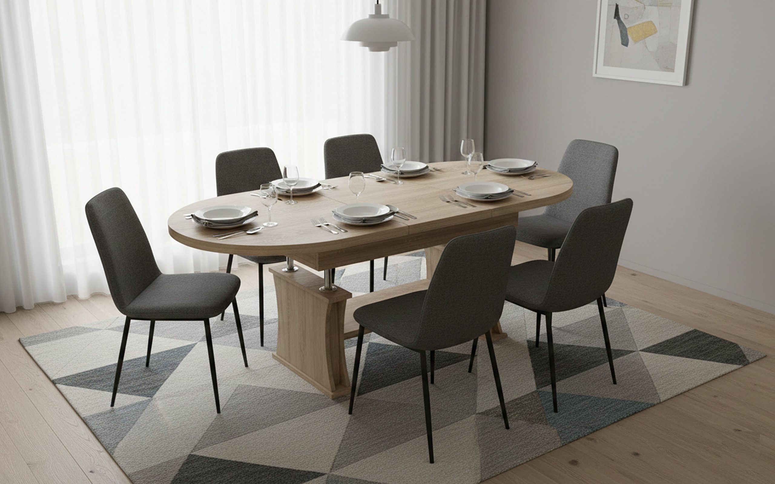 designimpex Couchtisch DA-130 oval ausziehbar höhenverstellbar mit Ablage Wohnzimmer Tisch, Funktionstisch, Wohnzimmertisch, Tisch, Esstisch, Sofatisch, Rollen