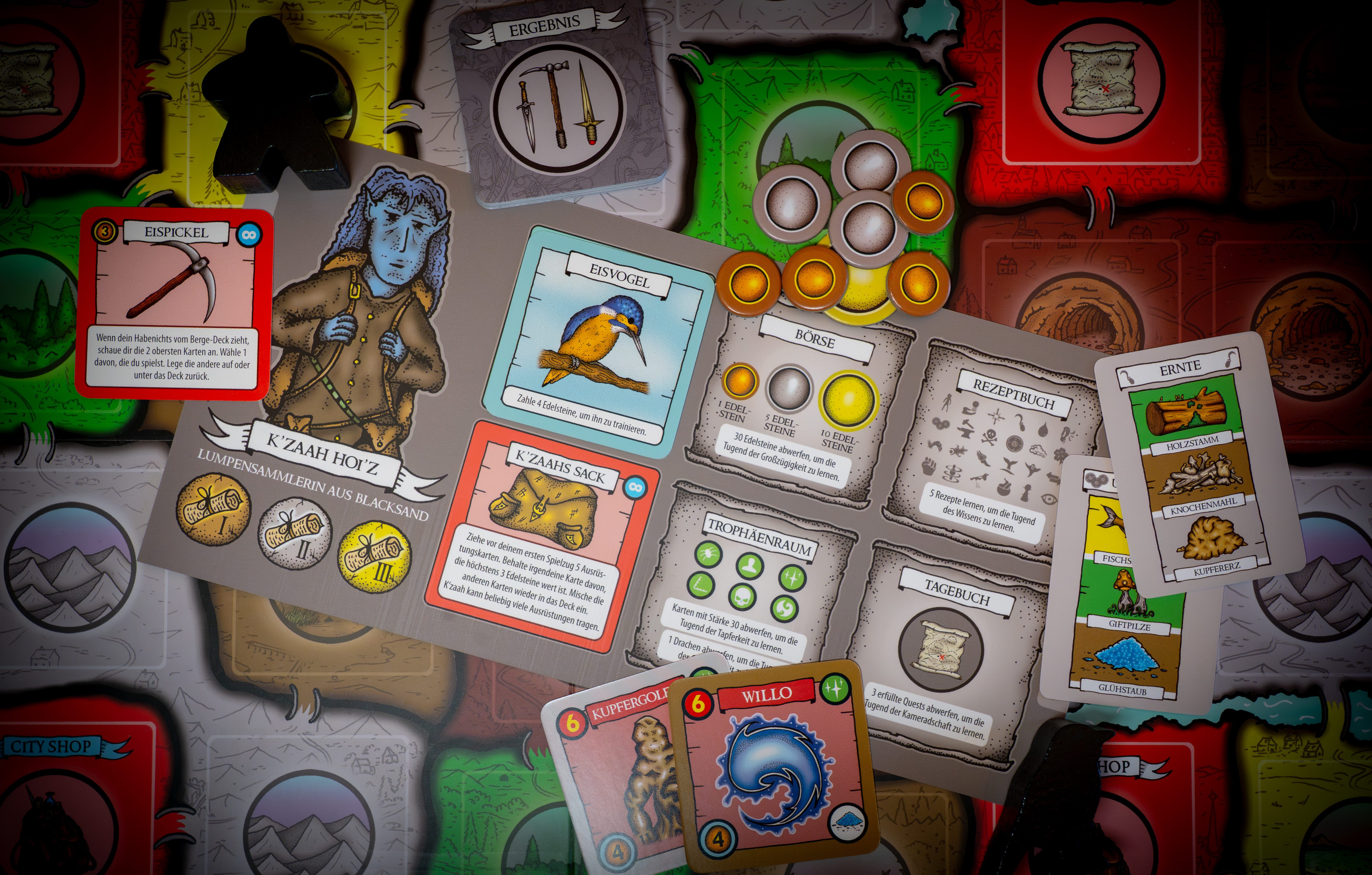 Spielefaible Spiel Aufbruch in Brighthelm, Fantasy-Brettspiel, Storybasiertes Abenteuerspiel