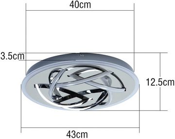 ZMH LED Deckenleuchte 3000K Warmweiß aus Eisen und Acryl, LED fest integriert