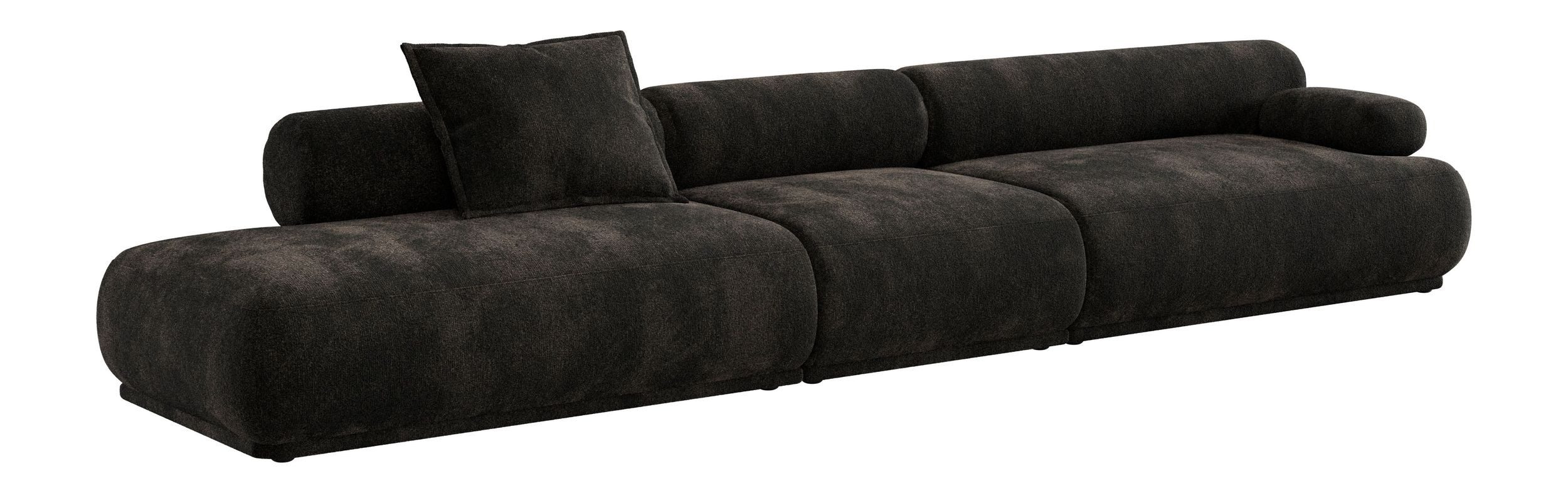 Zuiver Sofa Sofa Rembrandt 4,5-Sitzer, Dunkelbraun mit Rippstoff-Bezug von Zuiver