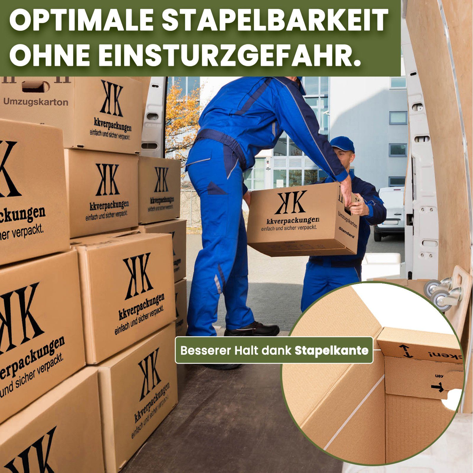 KK Verpackungen Aufbewahrungsbox (Spar-Set, 30 St., 30er-Set), Umzugskartons Umzugskiste Bücherkarton in Basicqualität Braun – Bild 5 von 5