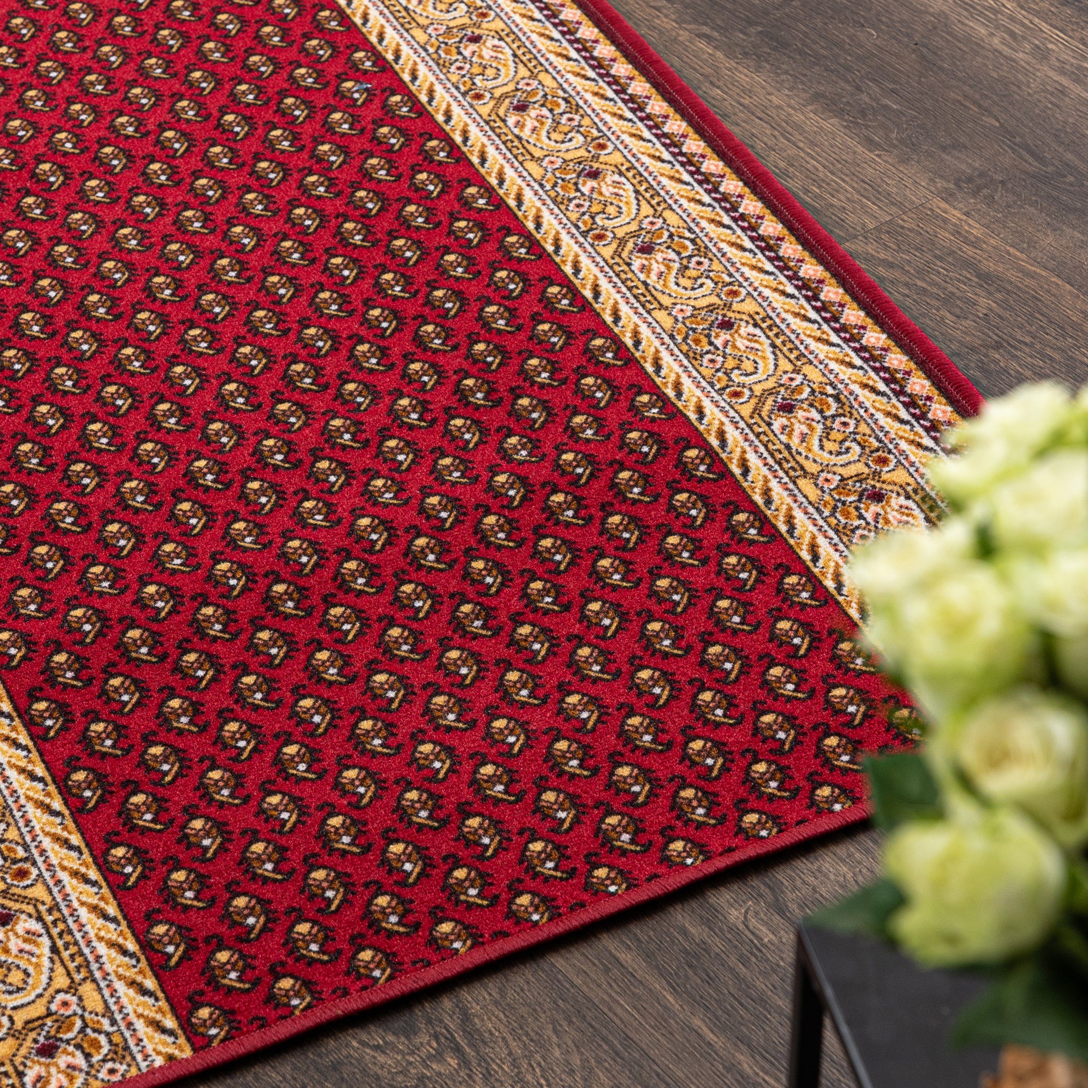 Mazovia Läufer Läufer Teppichläufer Brücke - Vorzimmer Küche - Rot, 67 x 100 cm, Kurzflor, Rutschfest, Meterware, Verschiedene Größen