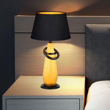 etc-shop LED Tischleuchte, Leuchtmittel inklusive, Warmweiß, Tischlampe Nachttischleuchte Tischleuchte LED Keramik Textil H 38cm