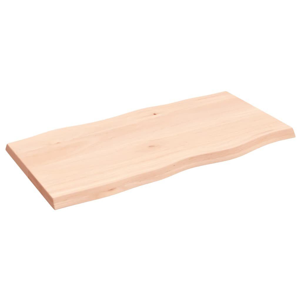 Unbehandelt St) Massivholz 100x50x(2-4) (1 furnicato Tischplatte Baumkante cm