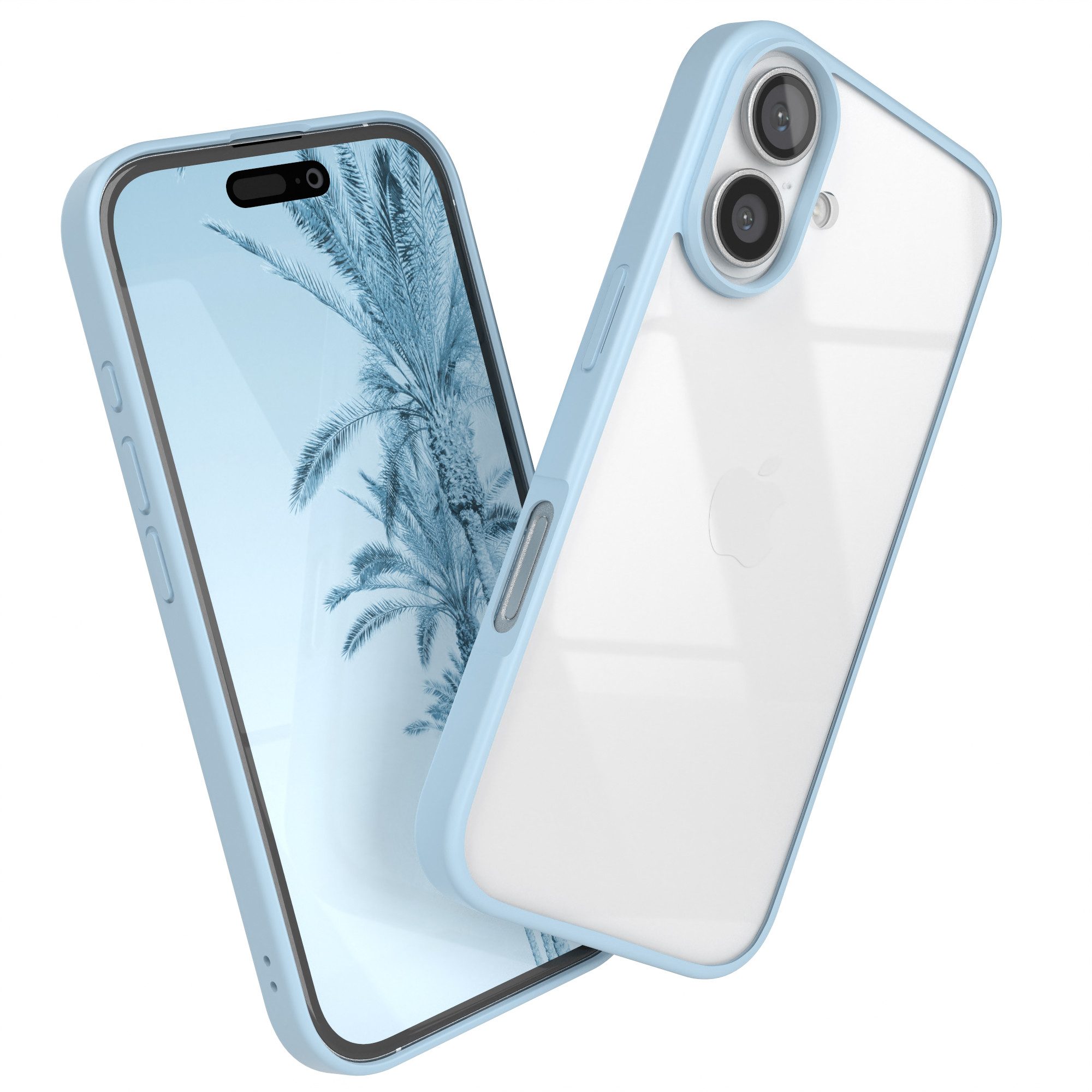EAZY CASE Handyhülle Bumper Case für Apple iPhone 16 6,1 Zoll, Schutzhülle mit Kameraschutz kratzfest Back Cover Displayschutz Grün