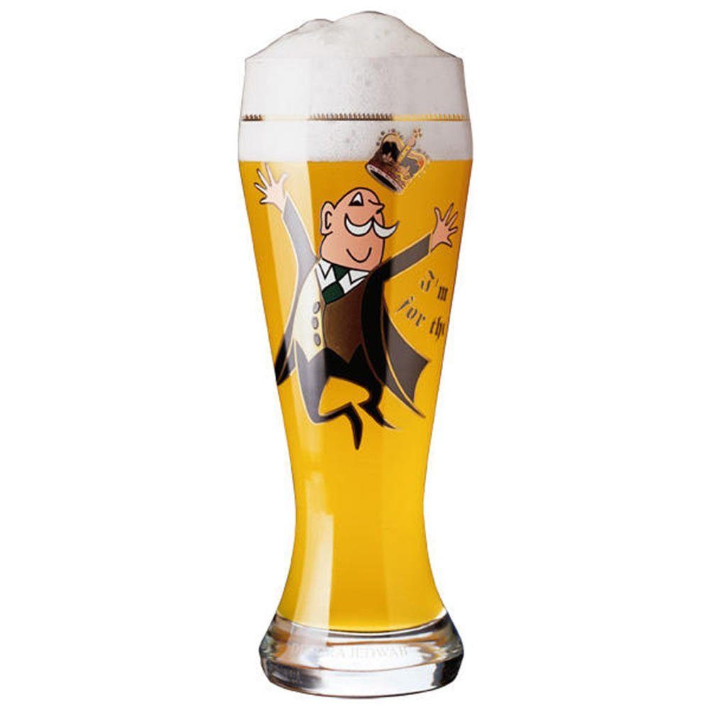 Ritzenhoff Bierglas Weizenbierglas 1998 Debora Jedwab 500 ml, Glas,  Inklusive 5 passenden Bierdeckeln