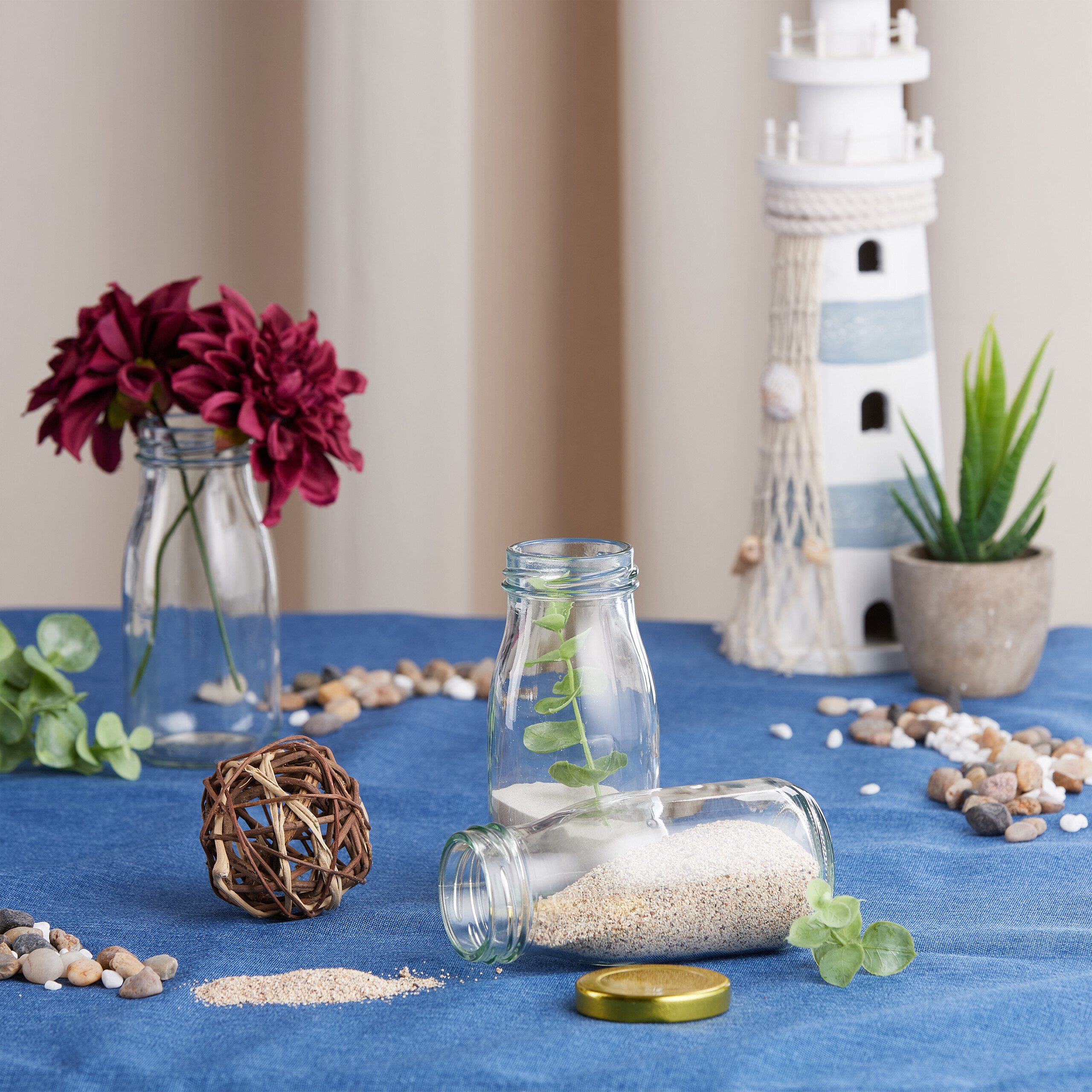 relaxdays Vorratsglas Kleine Flaschen 150 ml 24er Set, Glas