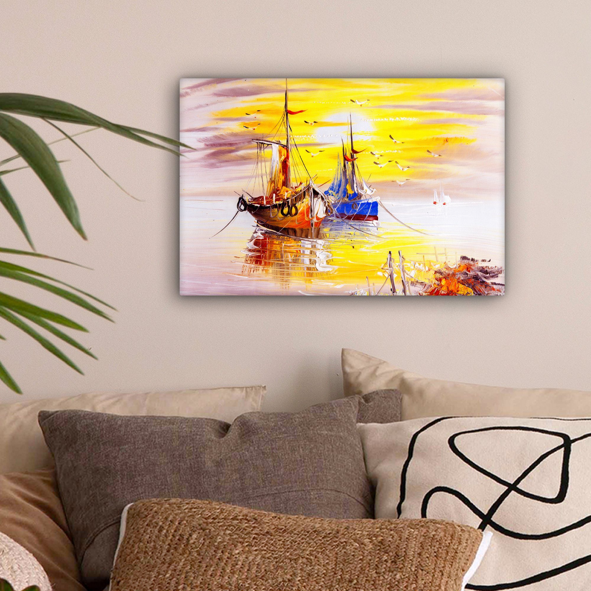 OneMillionCanvasses® Leinwandbild Malerei - Boot - günstig online kaufen
