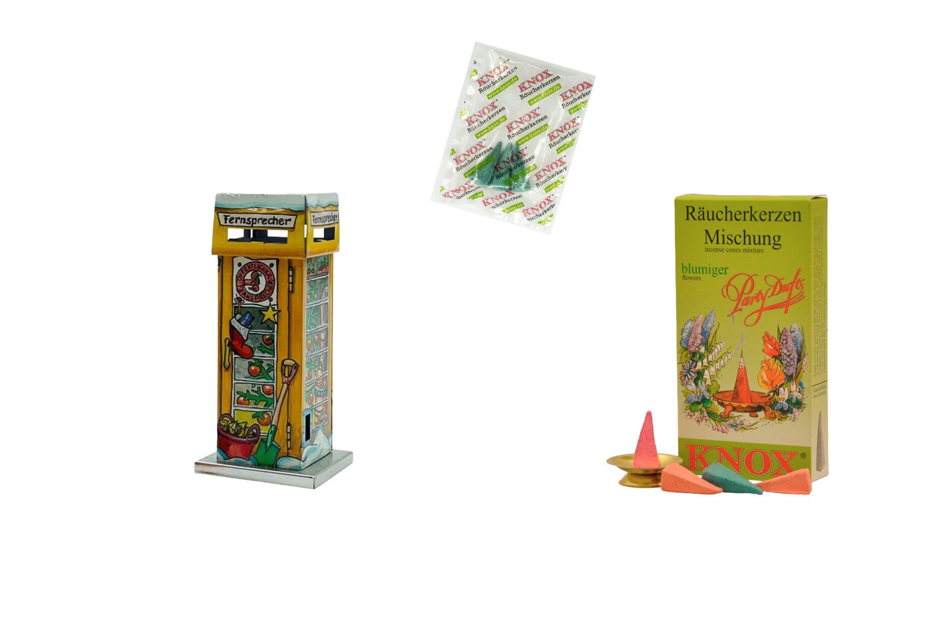 KNOX Räucherhaus Gewächshaus - 24 Räucherkerzen "Blumig Mischung", für ein nostalgisches, entspannendes Flair - Made in Germany