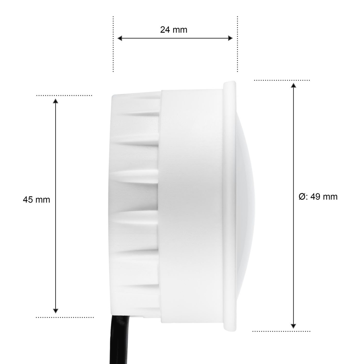 LEDANDO LED Einbaustrahler mit 3er CCT - Set Einbaustrahler L LED flach 5W in extra weiß matt RGB