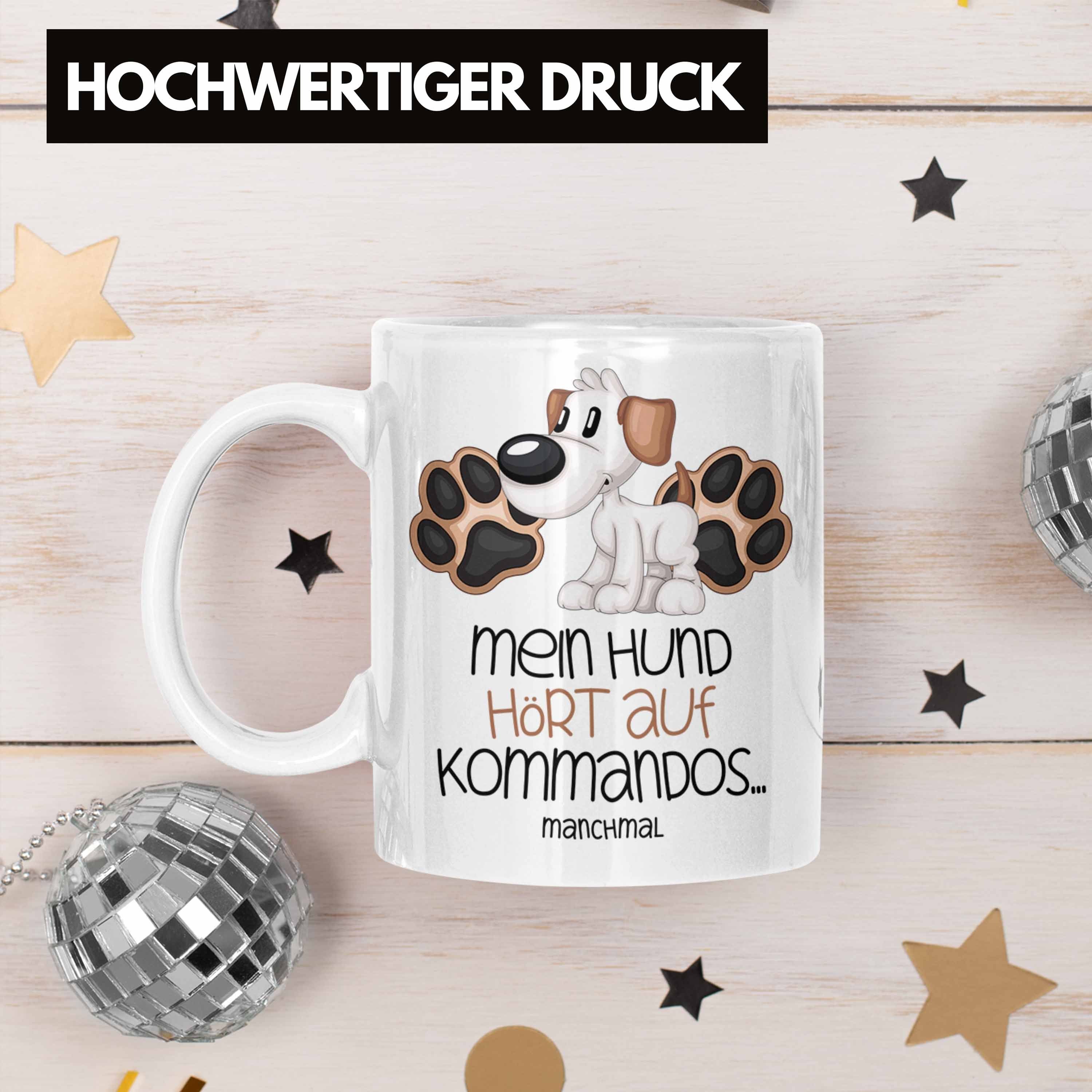 Trendation Weiss Tasse Kommando Kaffee-Becher Hört Auf Mein Tasse Hundebesitzer Hund Geschenk