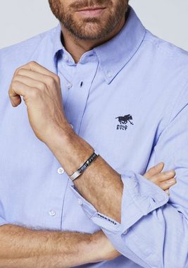 Polo Sylt Langarmhemd mit Button-down-Kragen und Label-Stitching