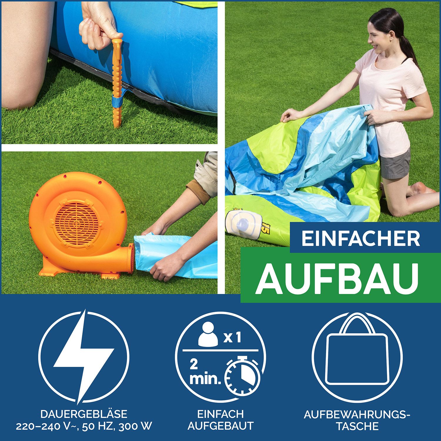 Bestway Lernspielzeug Bestway® Spielboard, 225 x 100 x 185 cm, mit Dauergebläse (Set)