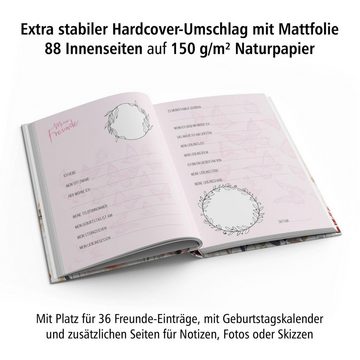 itenga Notizbuch itenga Freundebuch Schmetterling DIN A5, 88 Seiten 150g Naturpapier