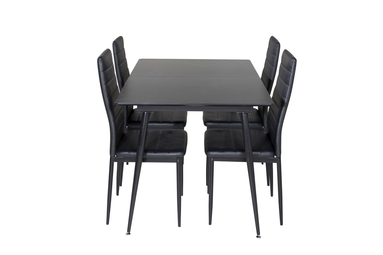 Esstisch schwarz;schwarz L, ebuy24 Essgruppe Tisch Essgruppe ausziehbarer SilarBLExt (5-tlg)