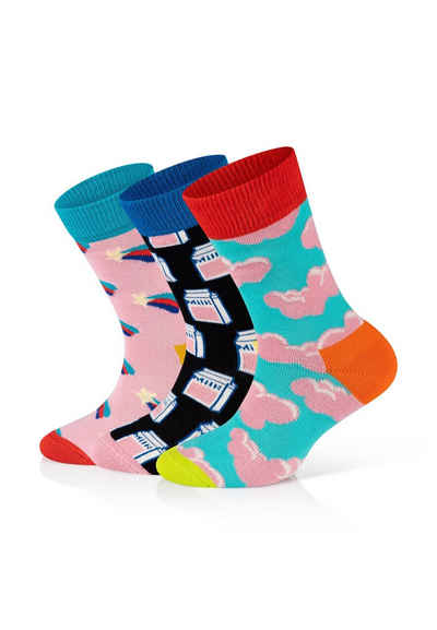 Happy Socks Basicsocken 3-Pack Kids Milkshake-Star aus nachhaltiger Baumwolle
