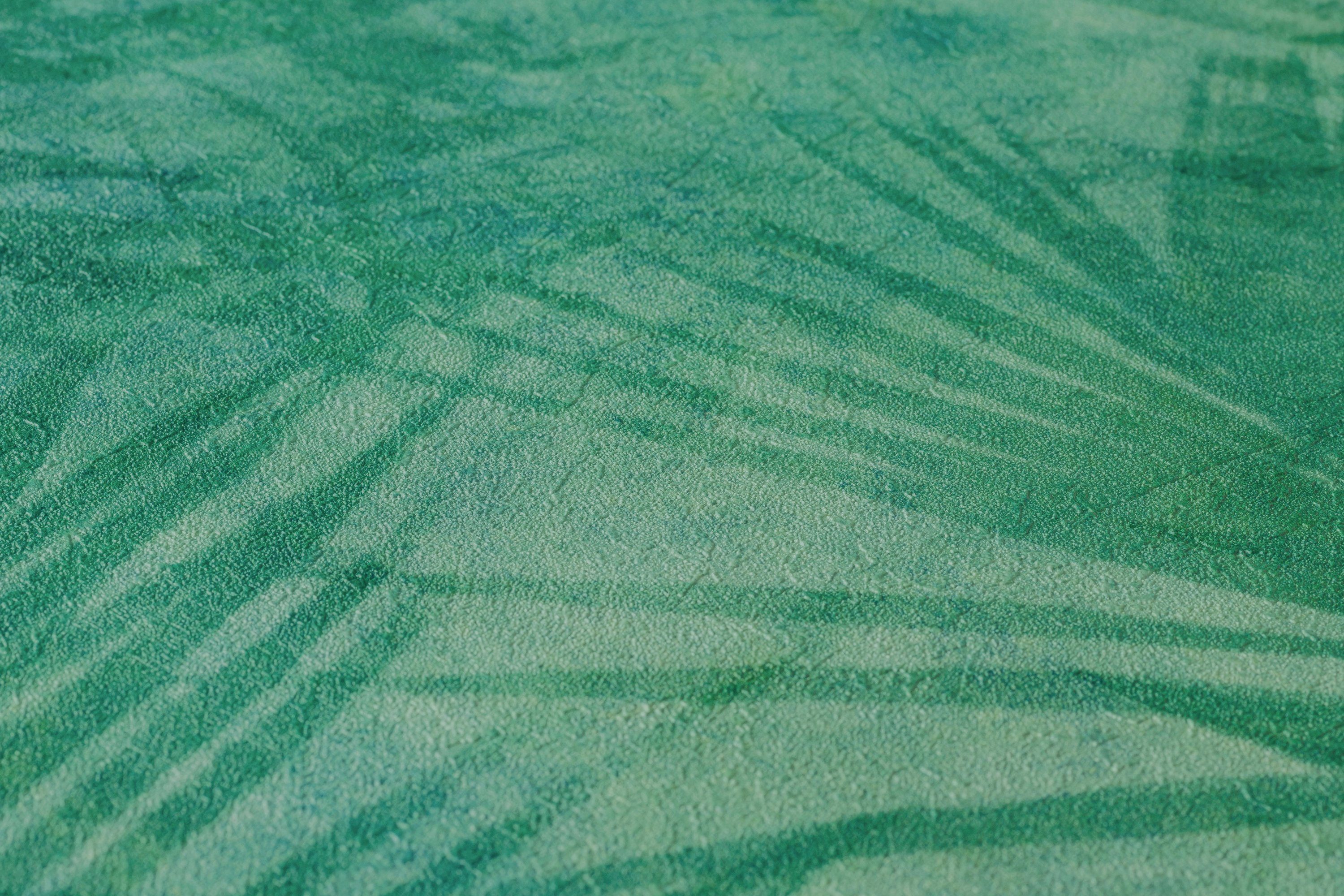 mit Palmen Palmenblättern, 2.0 floral, Bude Concret Création Tapete Vliestapete Neue Dschungeltapete A.S. grün/blau Tropical