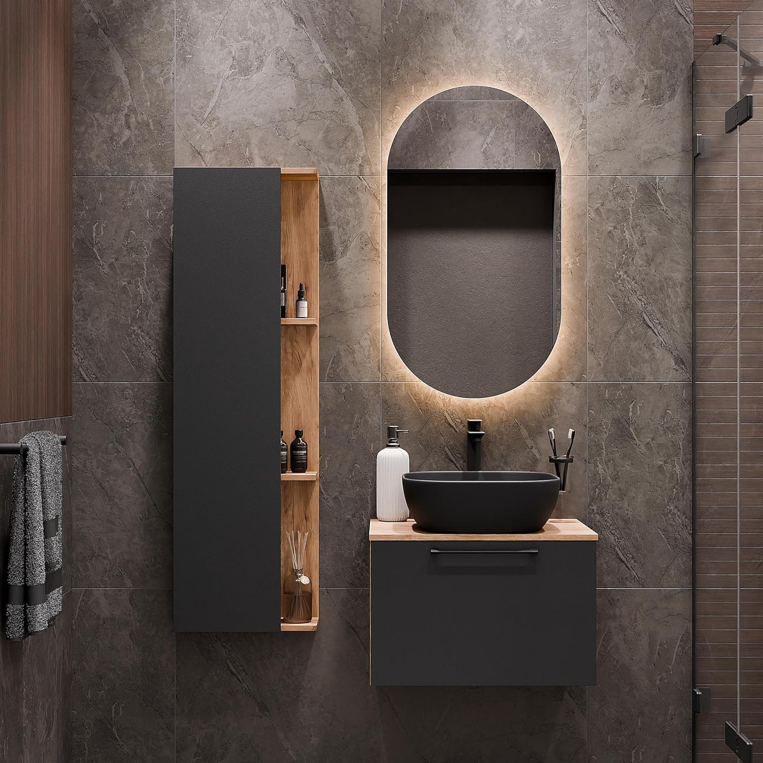 Planetmöbel Badmöbel-Set Astra, (Badezimmer Möbel im günstig online kaufen