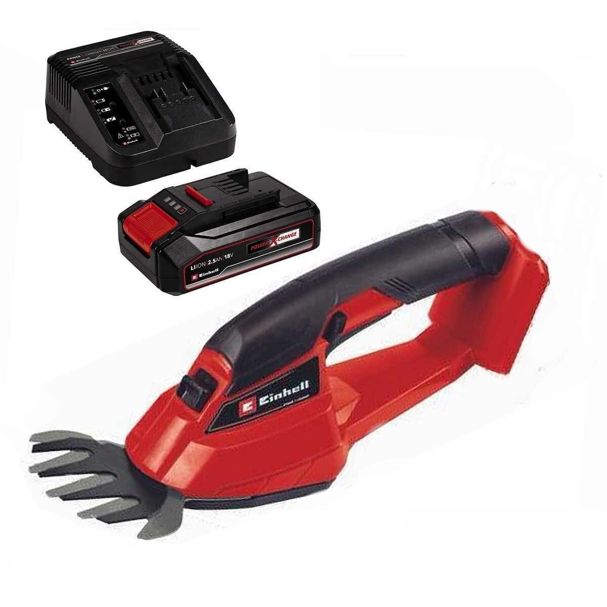 Einhell Akku-Gras- und Strauchscherenset Akku Grasschere GC-AGS 18 Li- 18V,mit Akku 2.5 Ah + Ladegerät