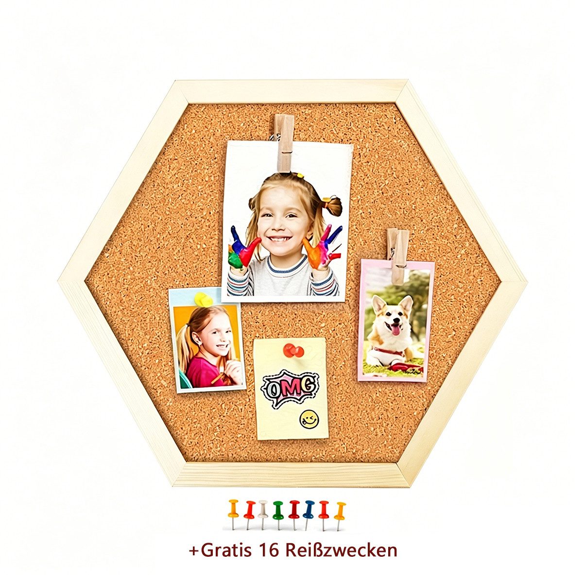 Agger Pinnwand Filz Pinnwand, 2er-Pack, Korktafel, Visionboard, Fotowand, (2-tlg), & Memoboard für Büro, Kinderzimmer & Schule, Haferfarben