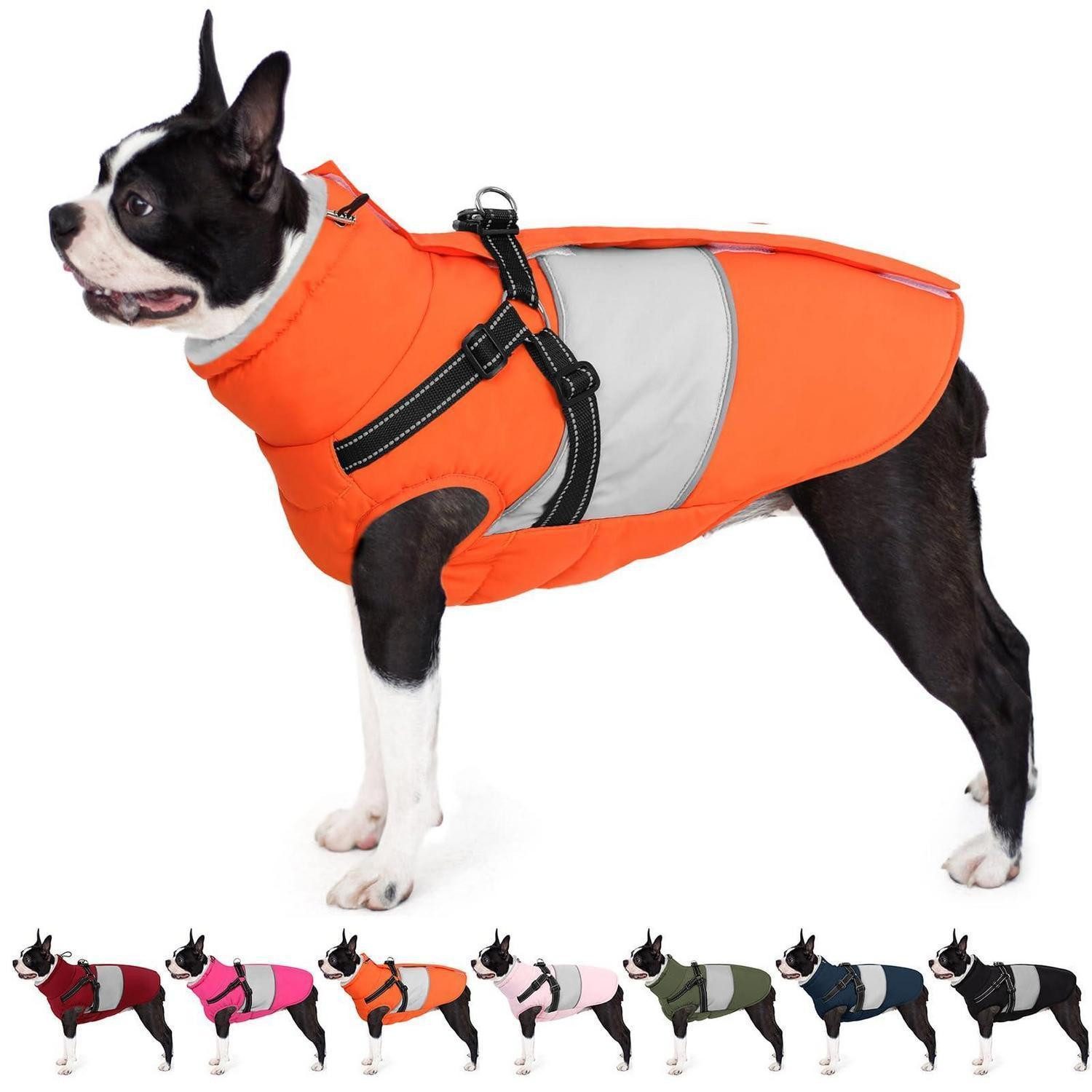 LuxusKollektion Hundemantel Hundemantel mit Geschirr Orange
