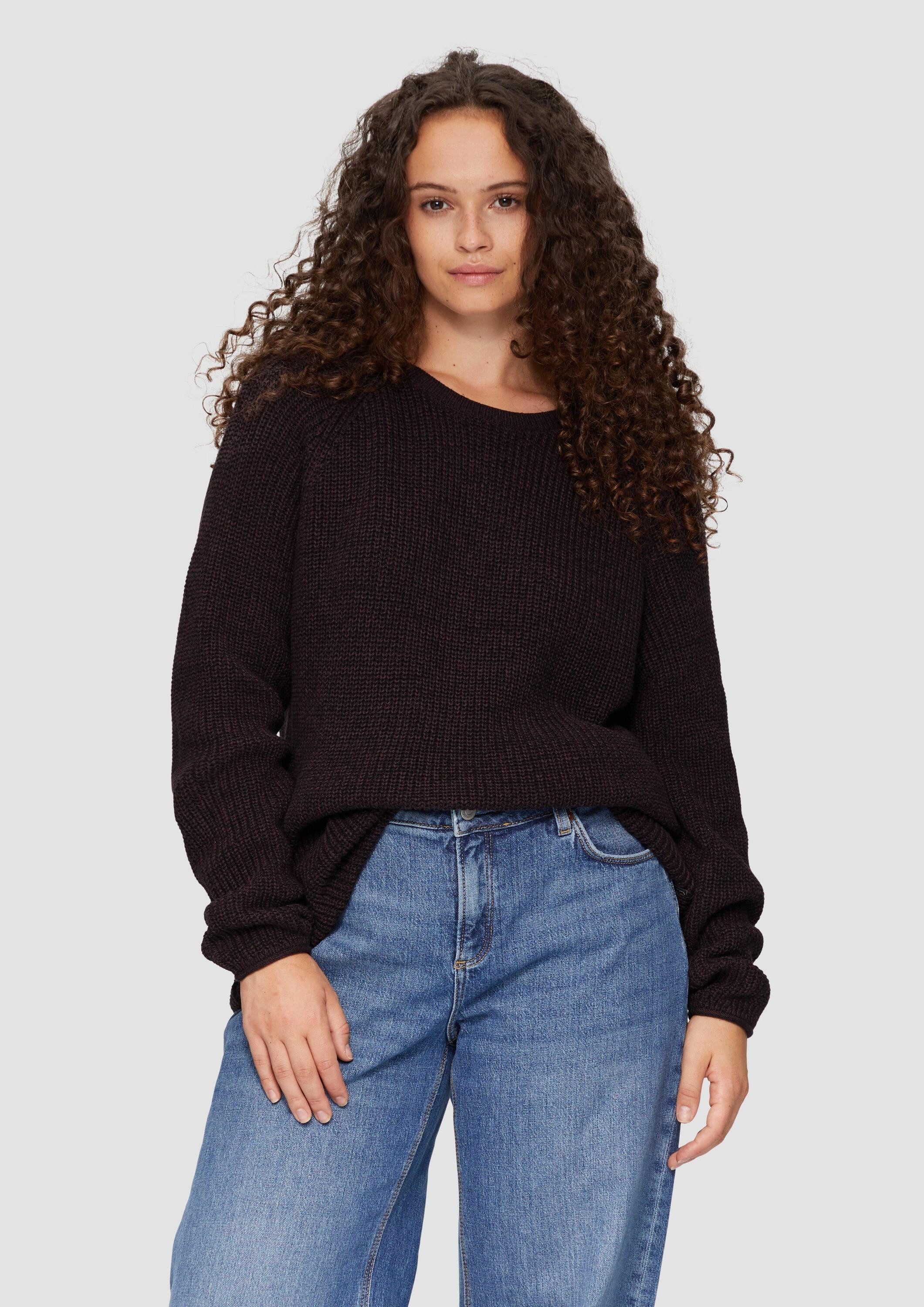 QS Longpullover Strickpullover Strickpullover mit Raglanärmeln günstig online kaufen