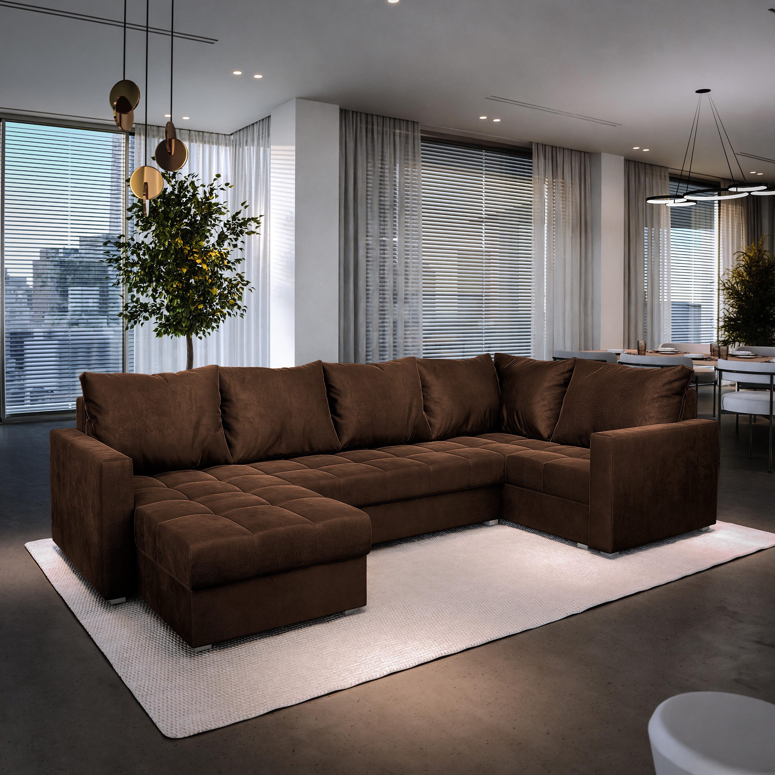 Masseno Ecksofa LORIVO mit Schlaffunktion U-Form, günstig online kaufen