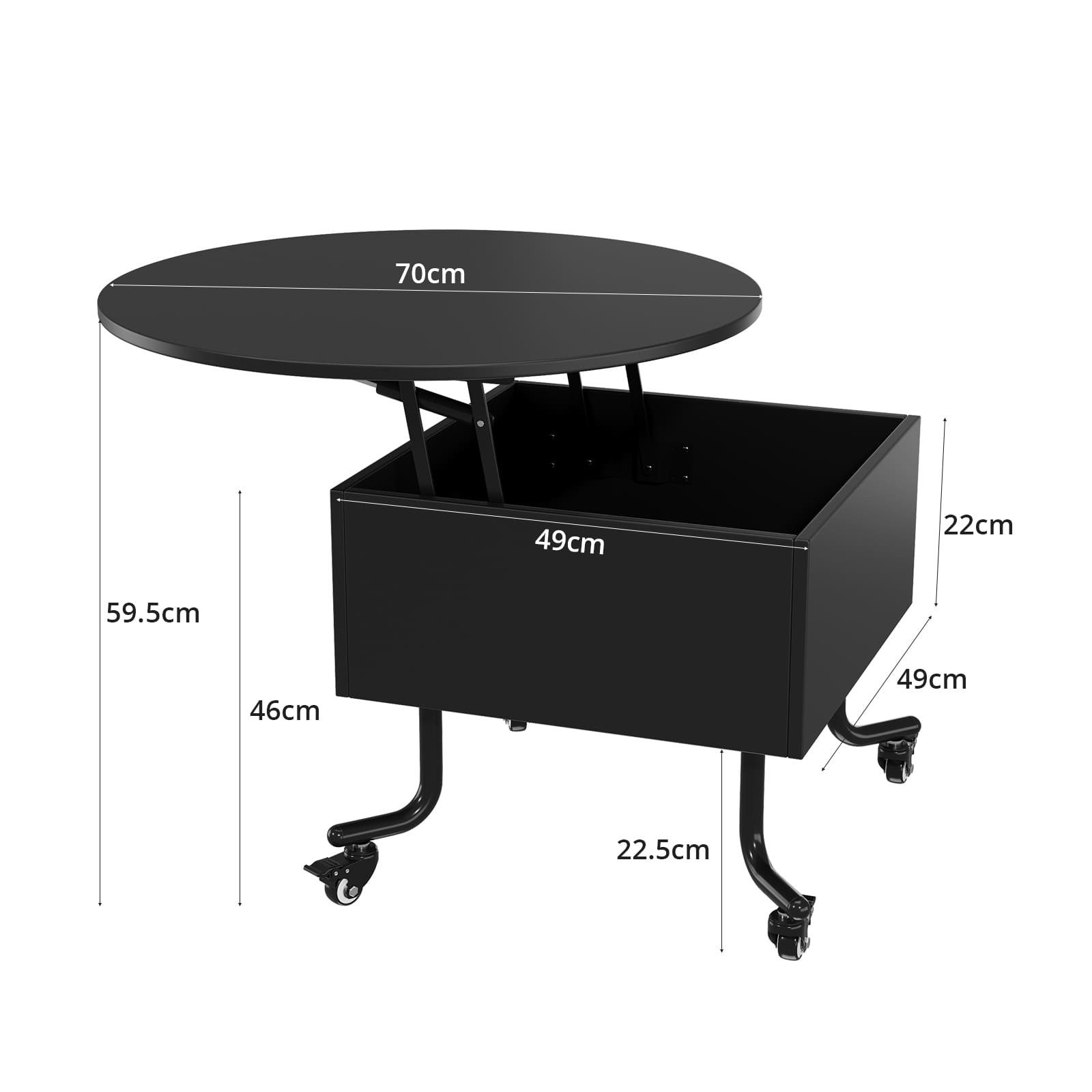 VOWNER Couchtisch Höhenverstellbarer, mit Lenkrollen, Wohnzimmertisch mit V günstig online kaufen