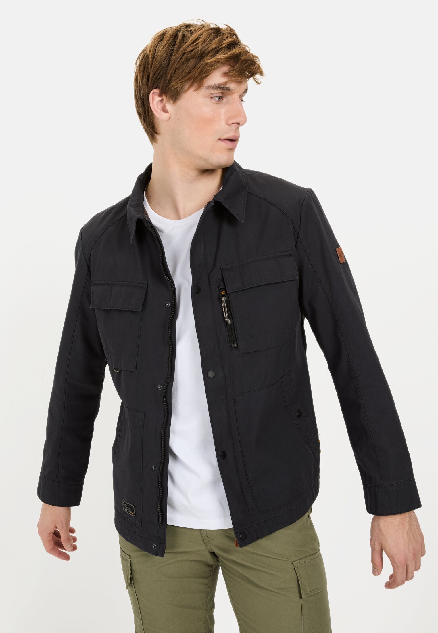 camel active Blouson mit Mehrtaschen-Design Markenlogo günstig online kaufen