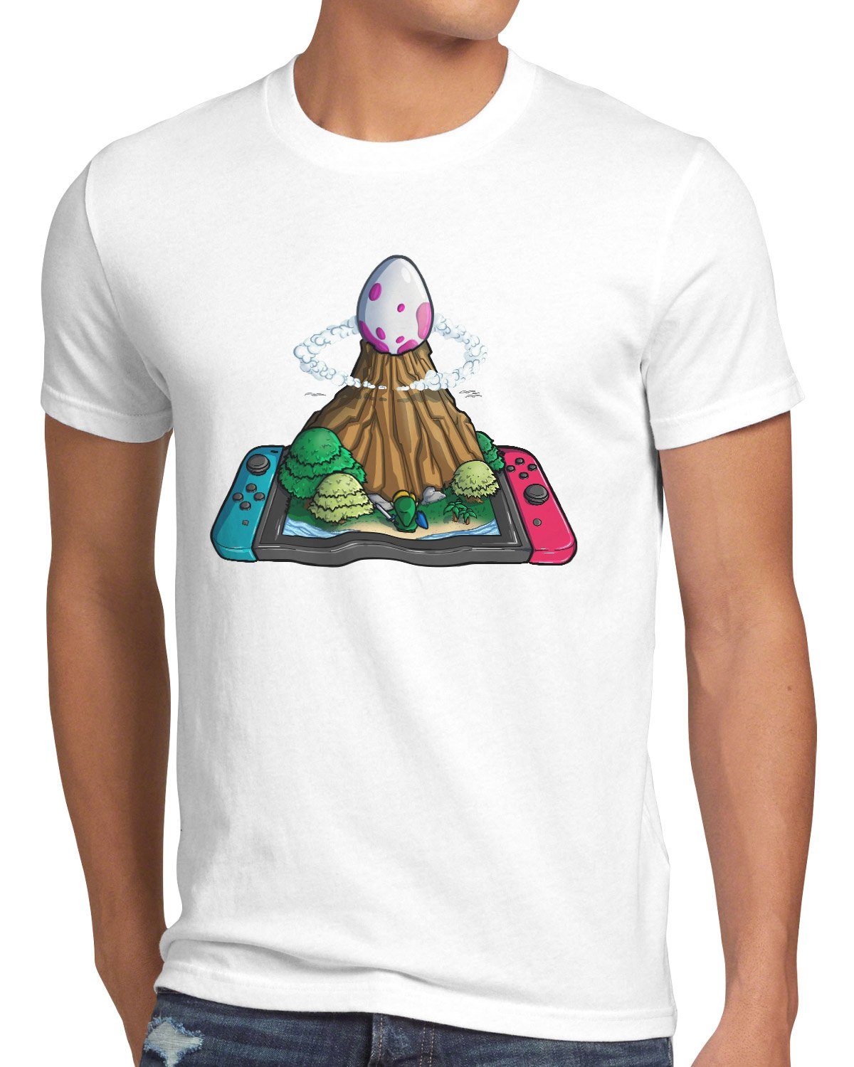 style3 Print-Shirt awakening link T-Shirt Switch Windfischei prinzessin weiß Herren