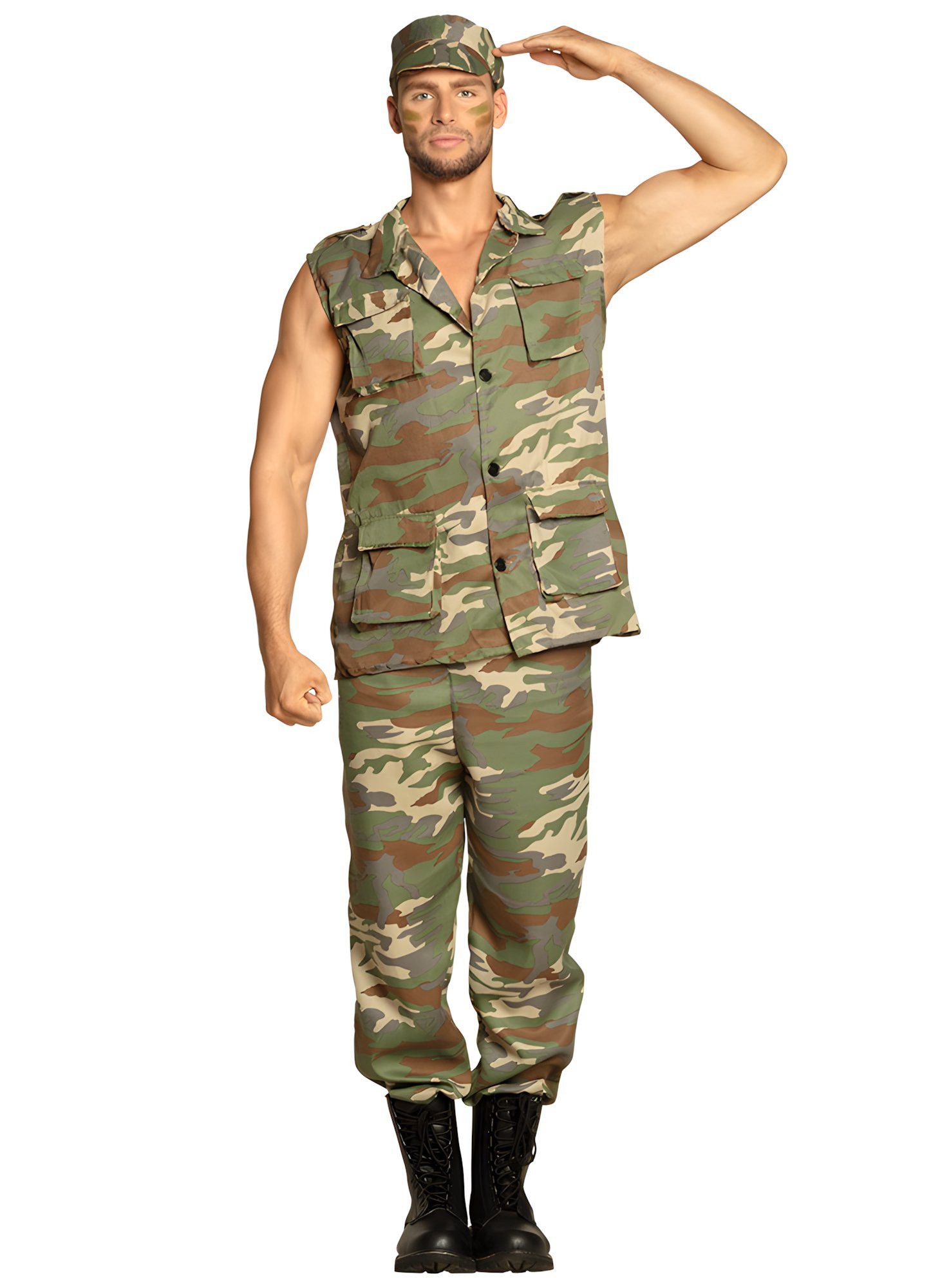 Boland Kostüm Paramilitär, Camouflage-Kostüm für die ganz harten Kerle